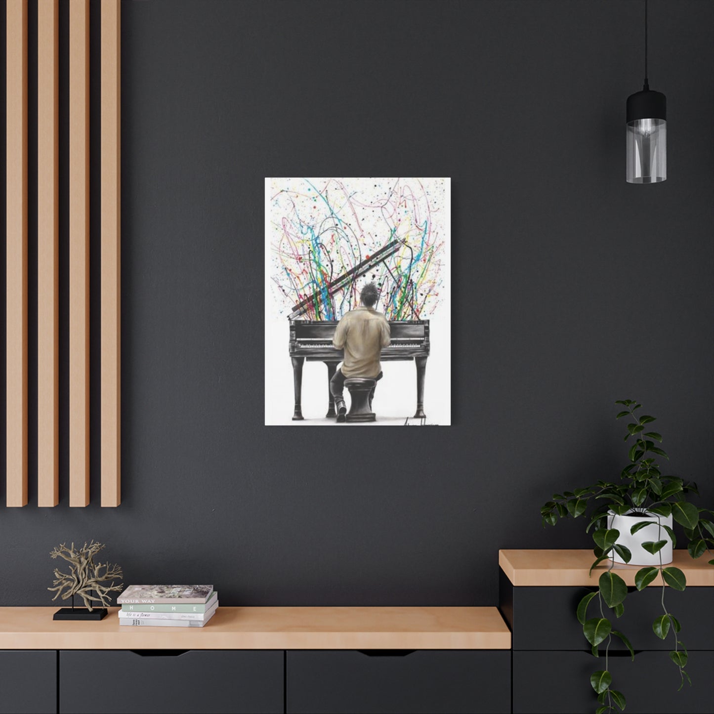 Artist Playing Piano Painting Wall Art & Canvas Prints