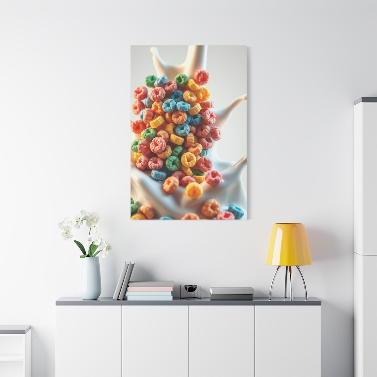 Fruit Loops in Milk Art Premium Canvas 19 Wall Art & Canvas Print
