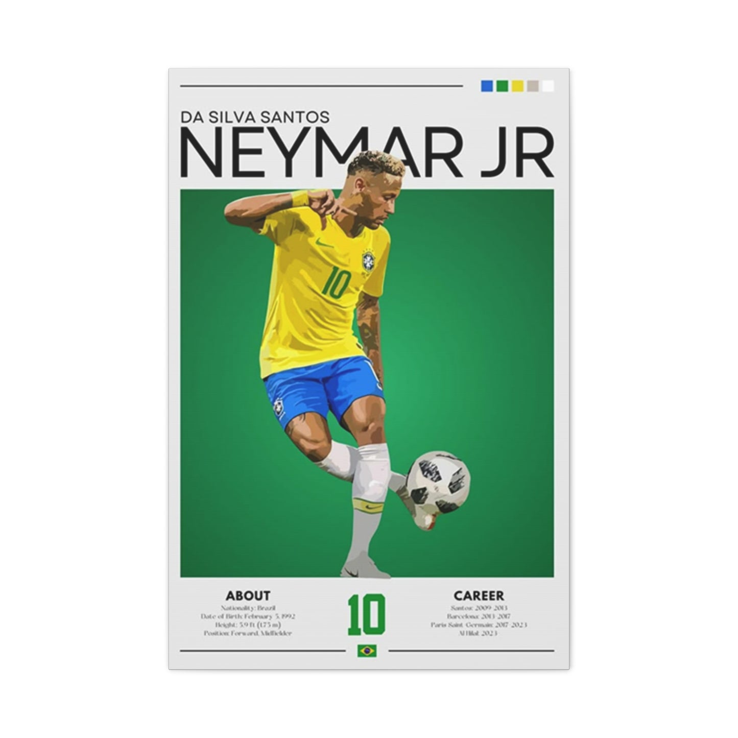 Neymar Jr Football Player Wall Art & Canvas Prints