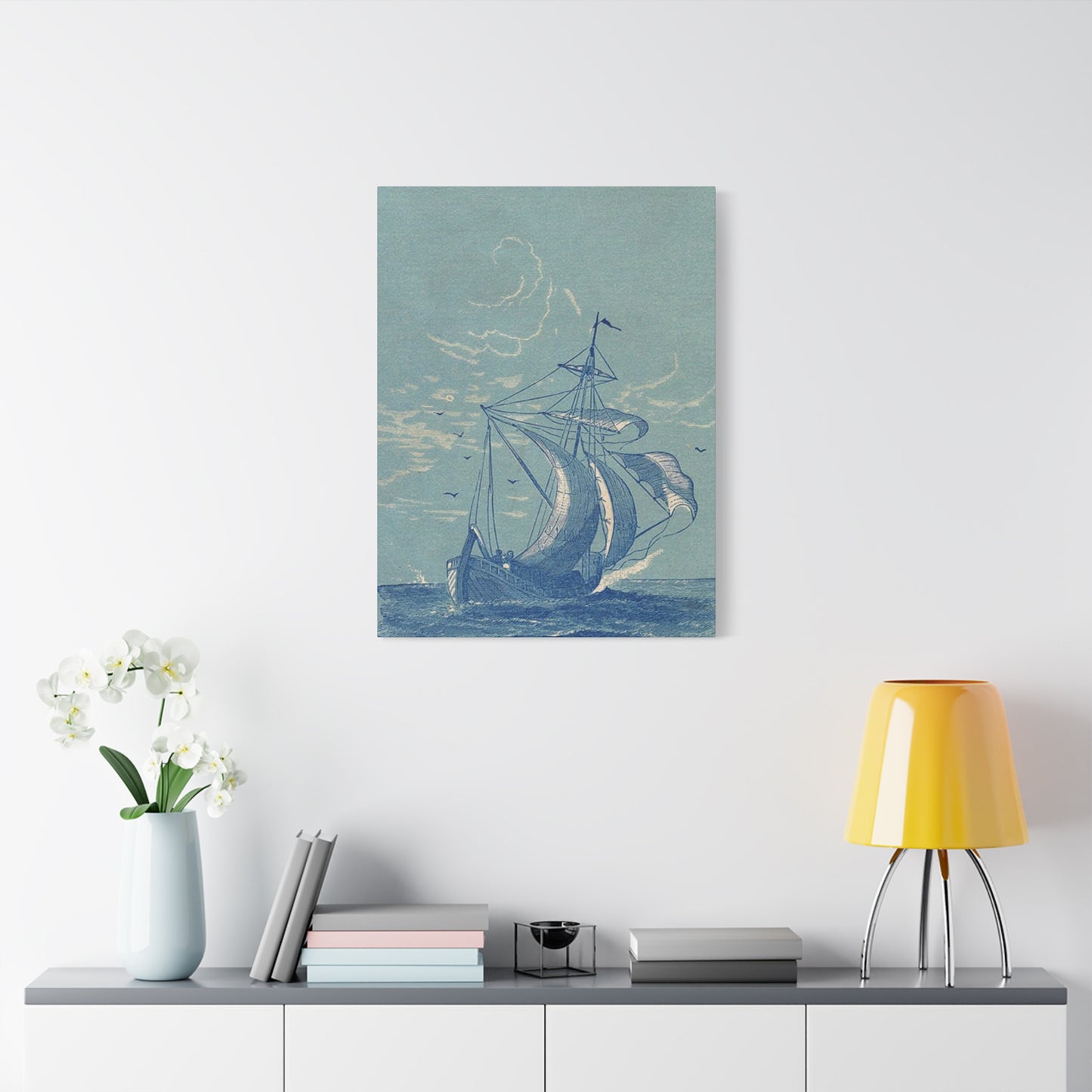 Ship Sailing In Sea Wall Art & Canvas Prints