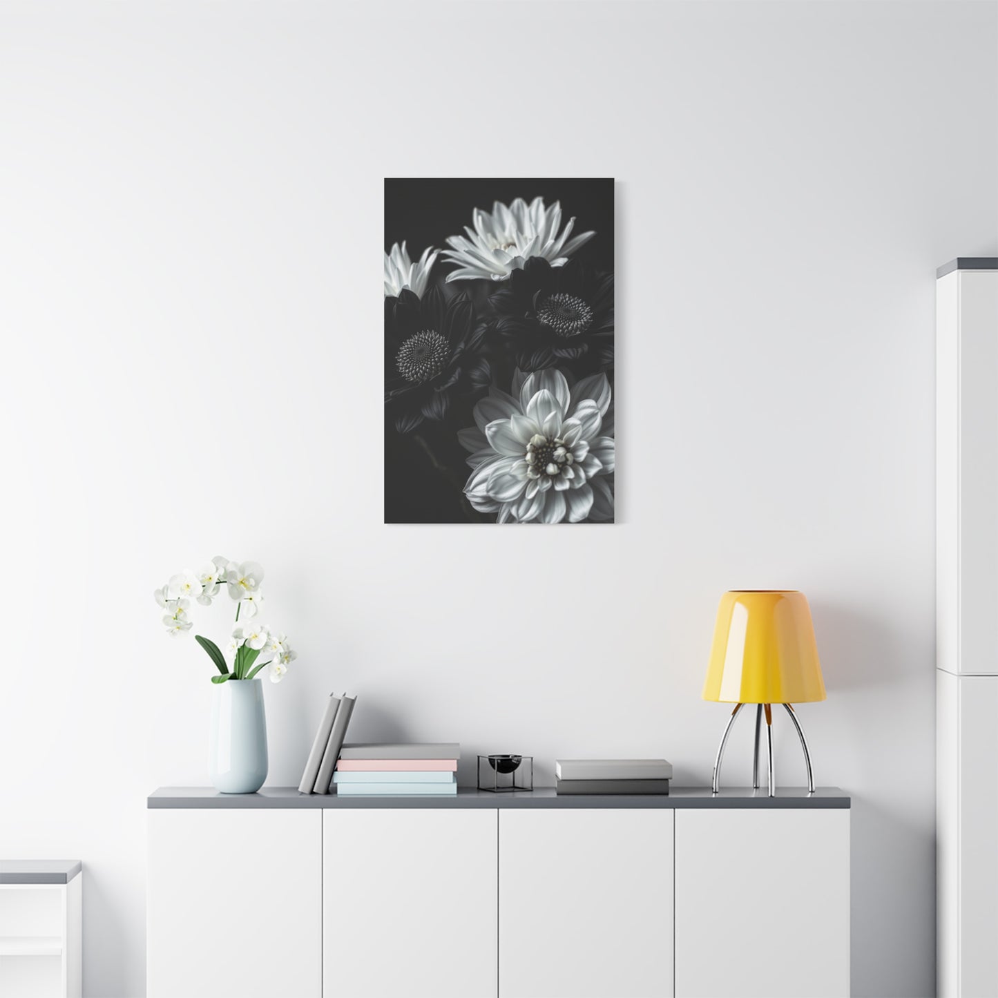 Monochrome Bloom Elegance Wall Art & Canvas Print