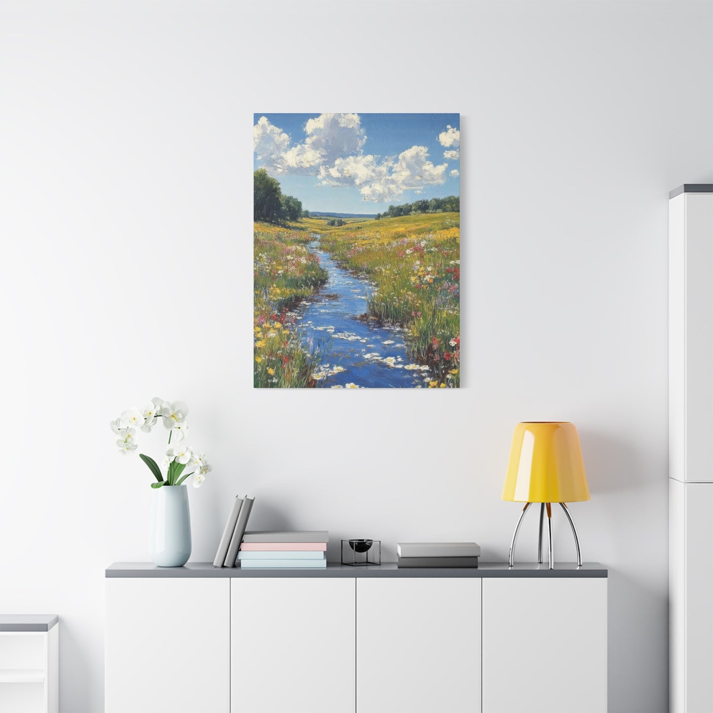 Blue Water Green Fields Colorful Wall Art & Canvas Prints