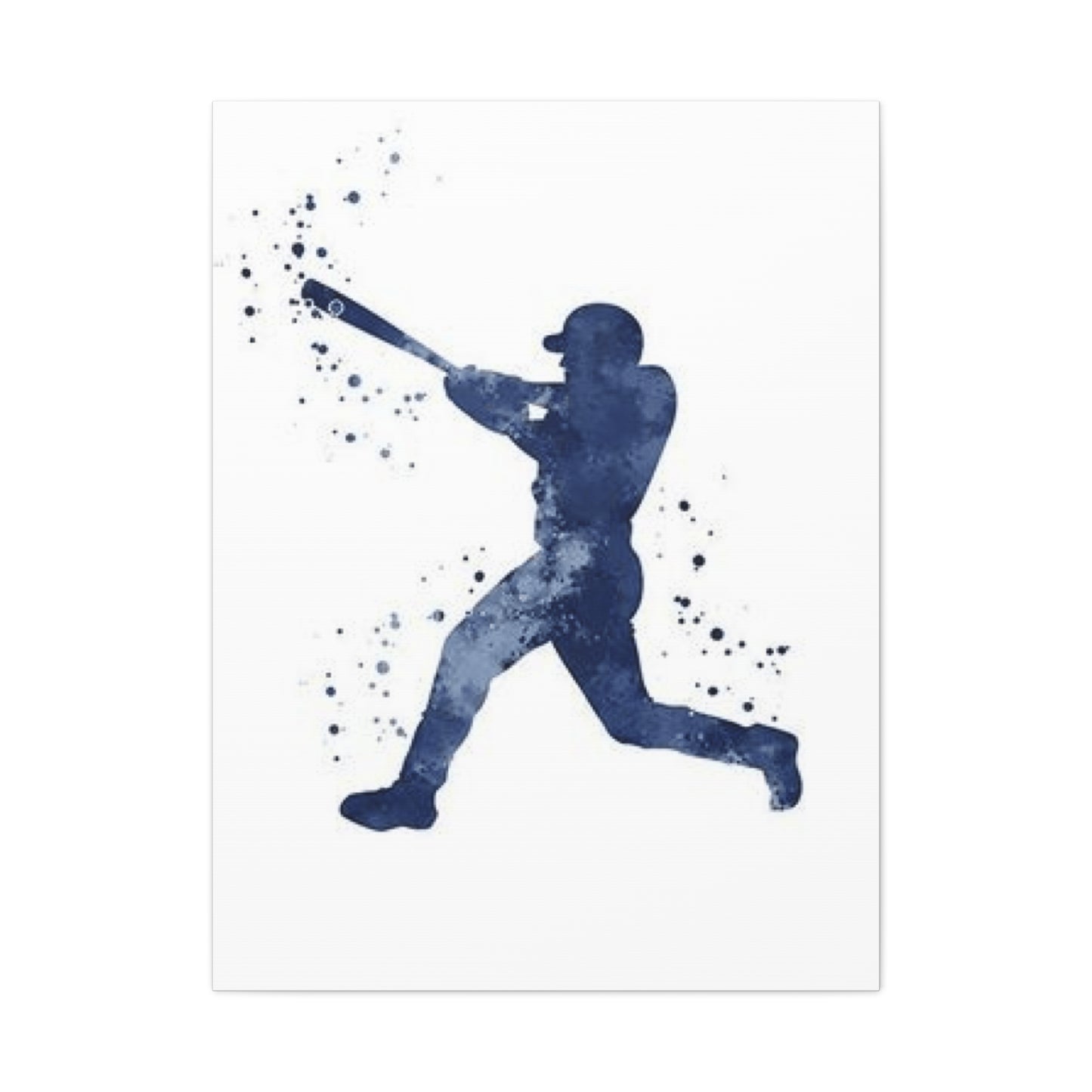 Blue Baseball Player Silhoutte Wall Art & Canvas Prints