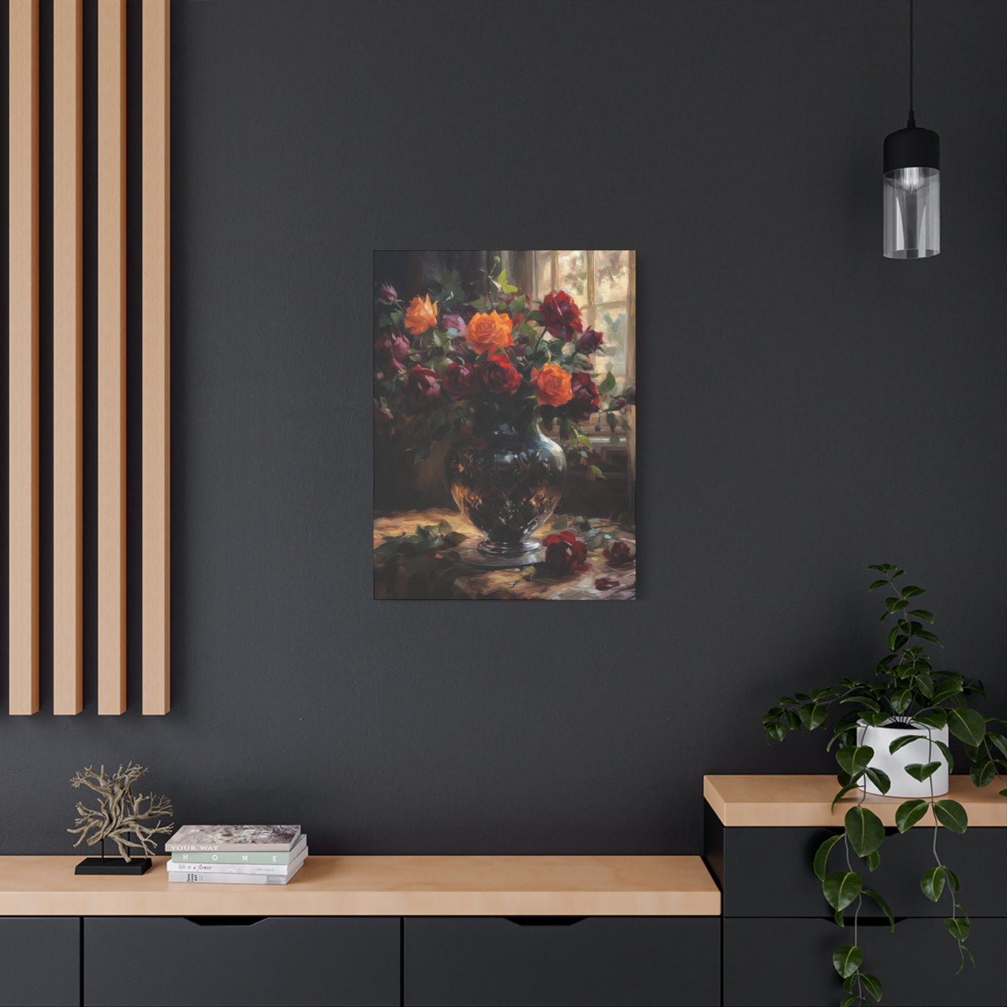 Vase Light Through Window Dark Academia Wall Art & Canvas Prints