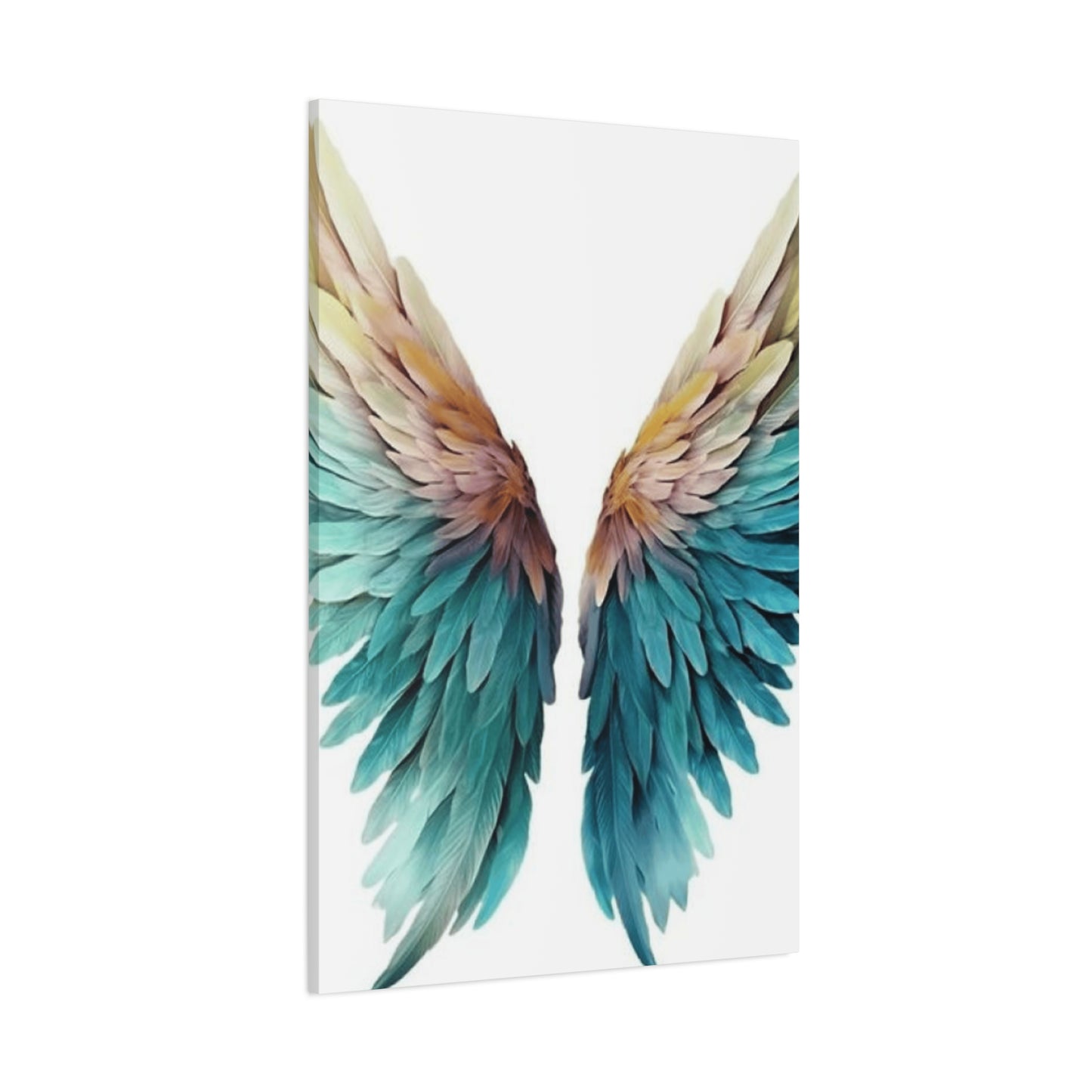 Blue and Golden Angel Wings Wall Art & Canvas Prints