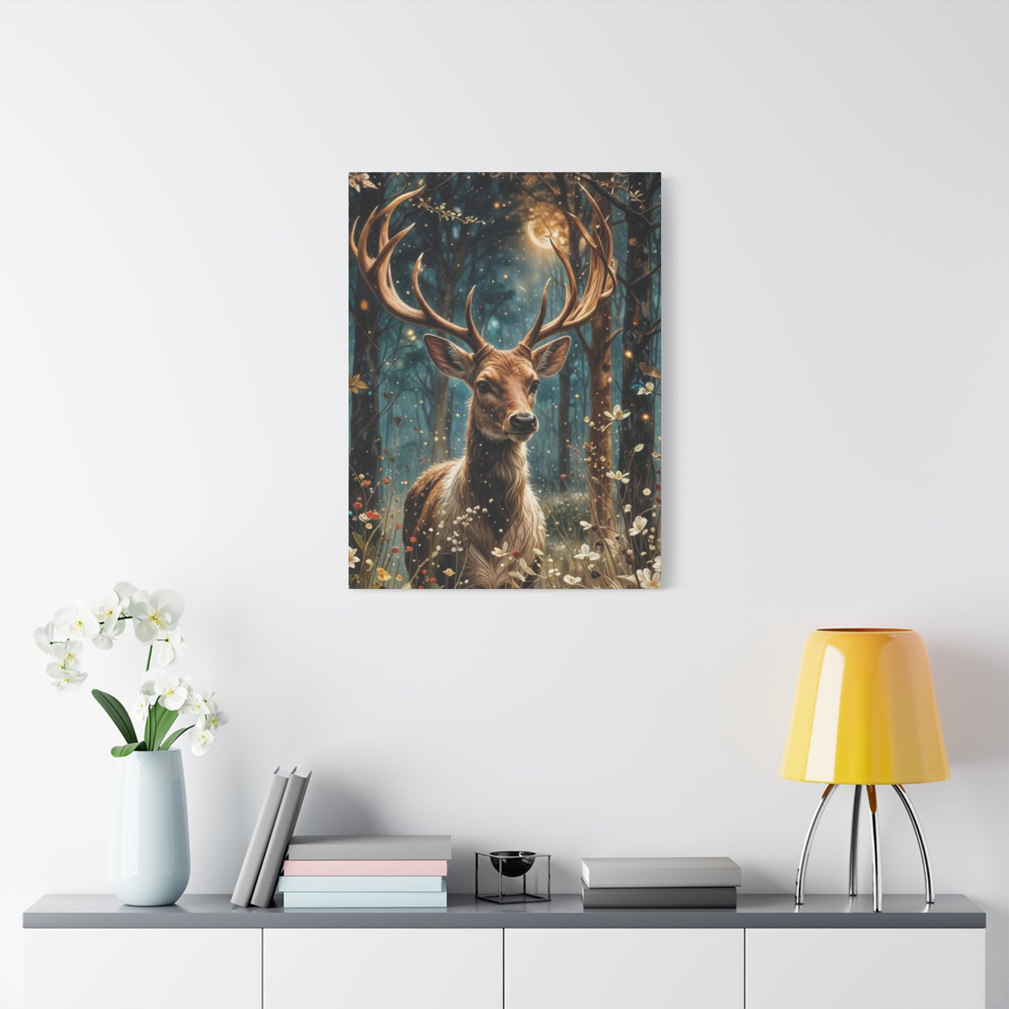 Golden Magical Reindeer Wall Art & Canvas Prints