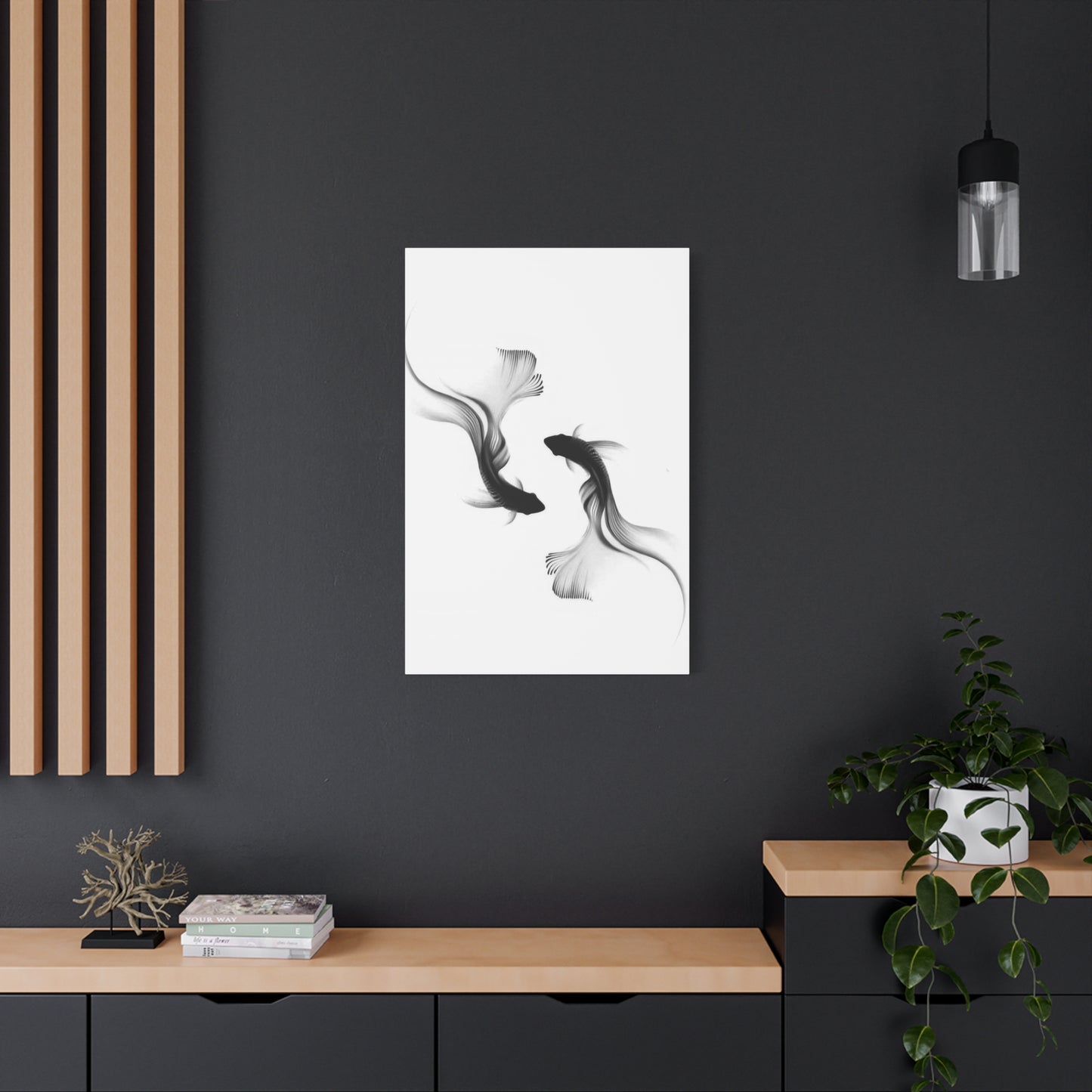 Fishes Grey Wall Art & Canvas Prints