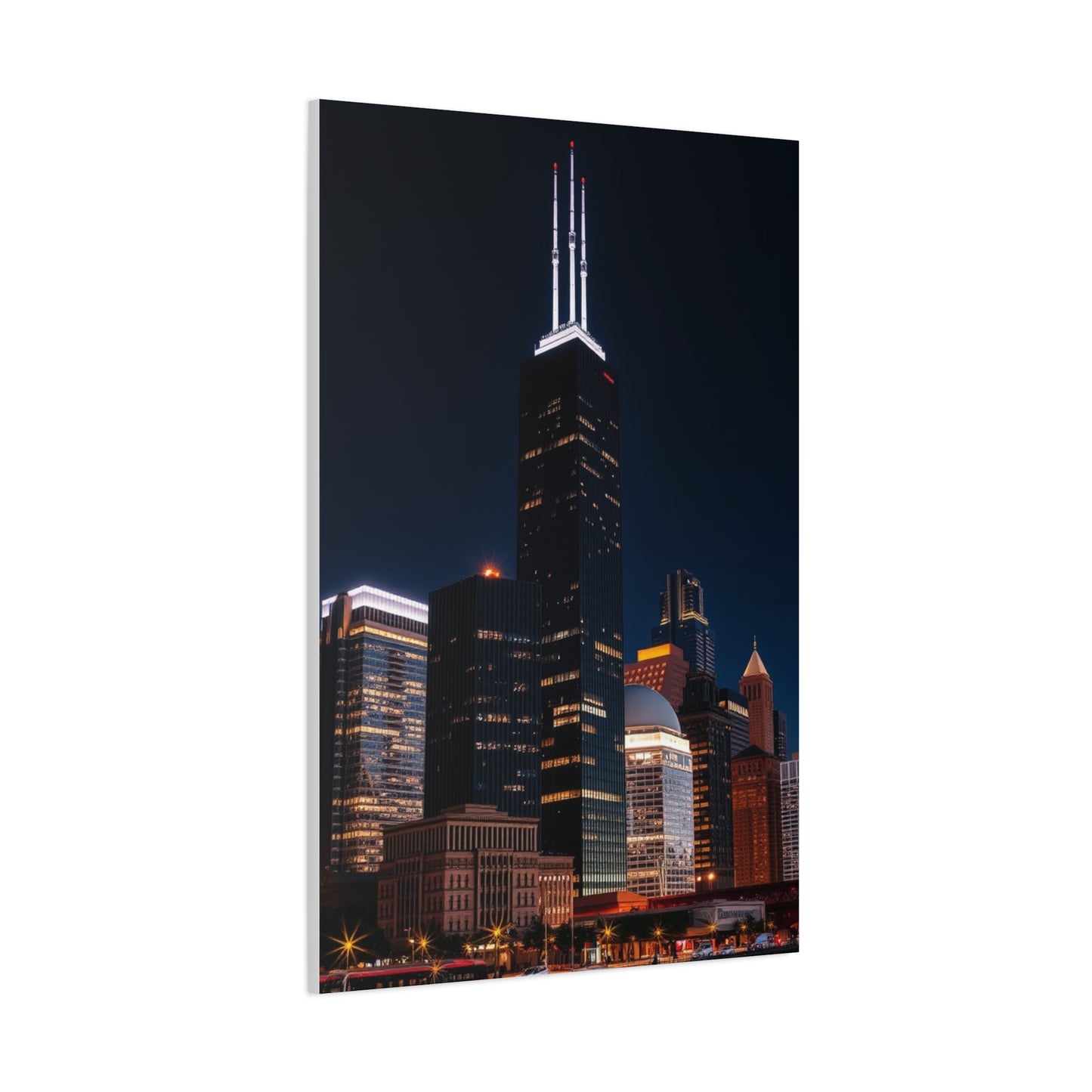 Chicago Skylines Art Canvas Art 1 Wall Art & Canvas Print