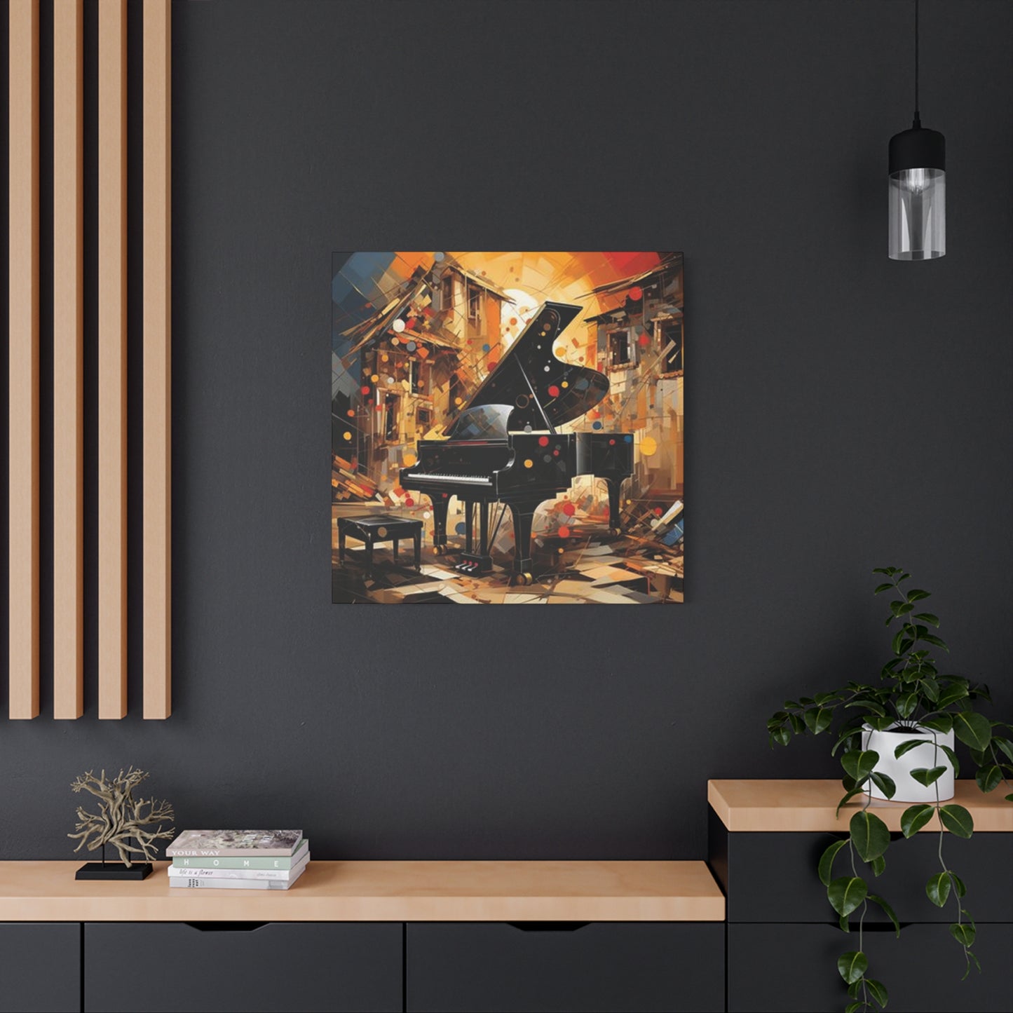 Black Piano Painting Wall Art & Canvas Prints