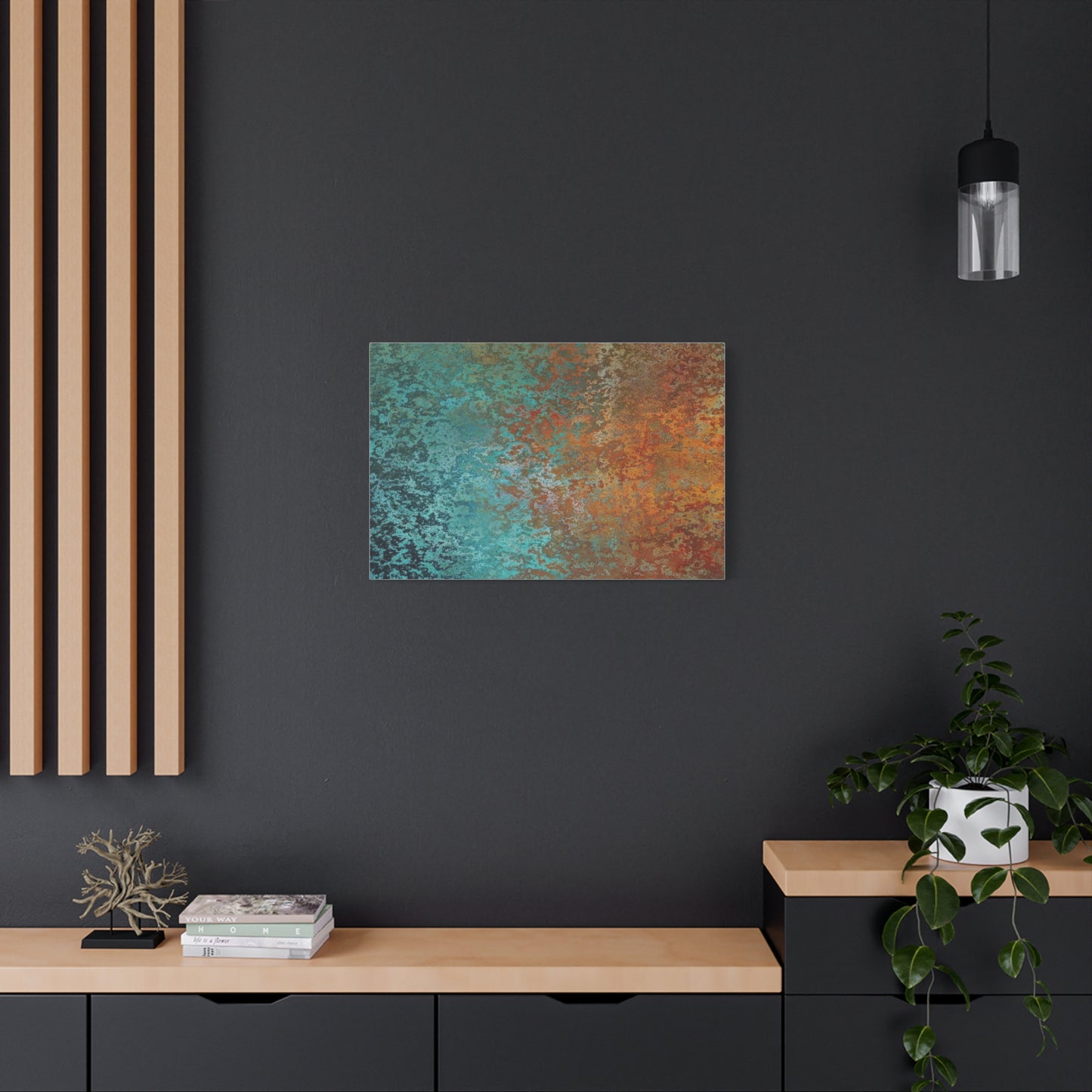 Teal Rust Abstract Wall Art & Canvas Prints
