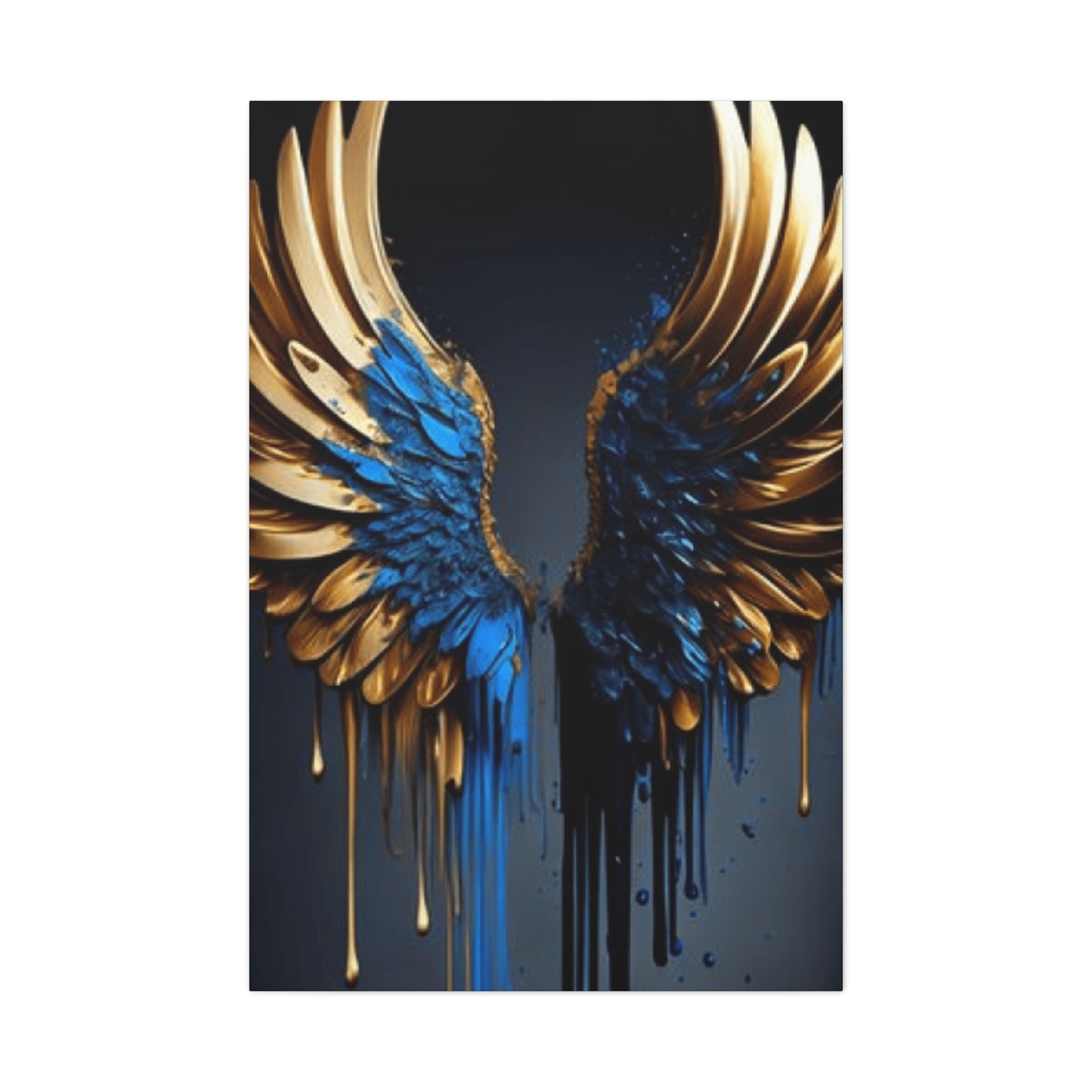 Gold and Blue Angel Wings Wall Art & Canvas Prints