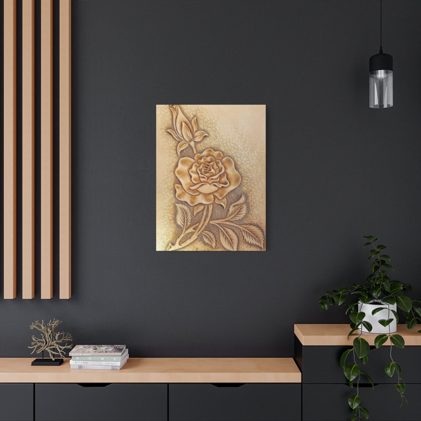 Rose Flower Leather Pattern Wall Art & Canvas Prints