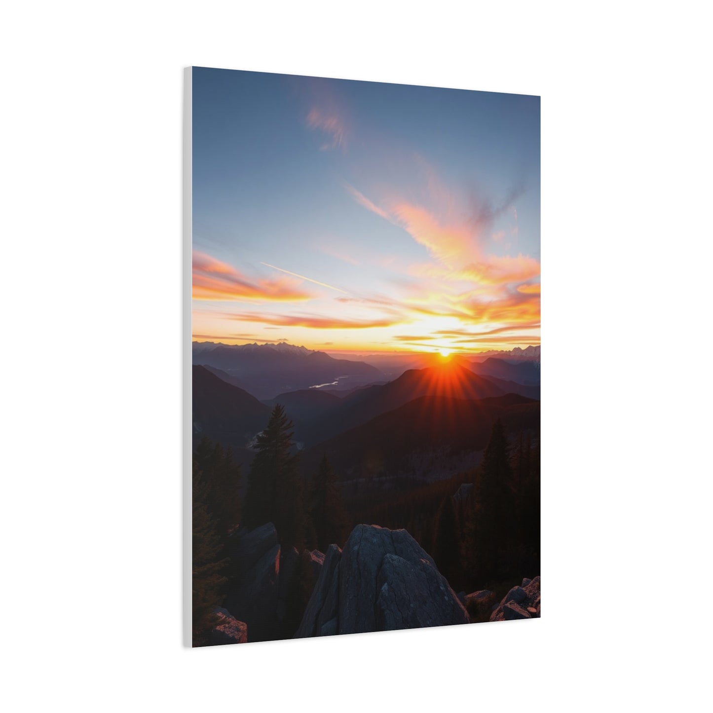 Zenith Glow: Mountain Reverie Wall Art & Canvas Print
