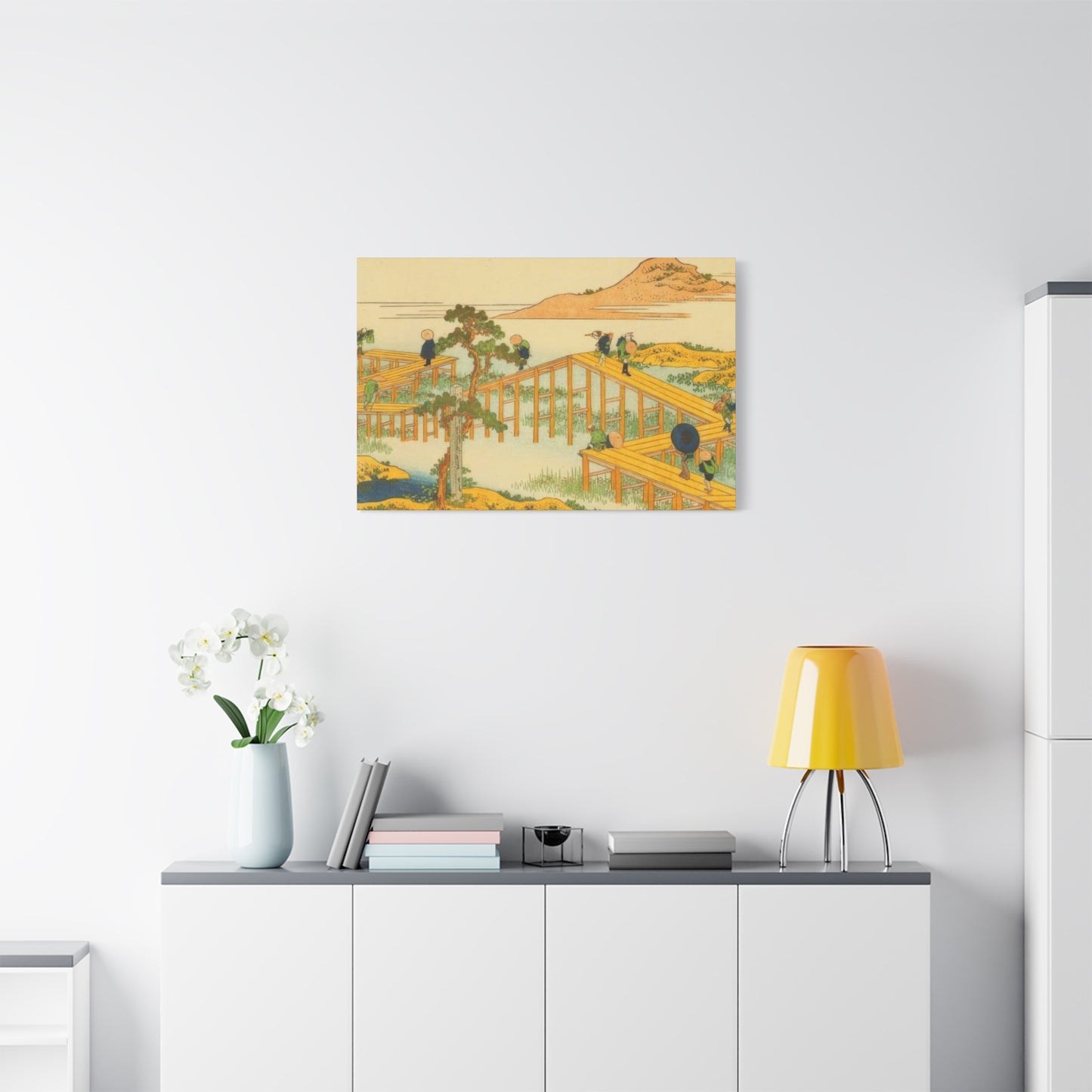Katsushika Hokusai Ancient View Of Yatsuhashi In Mikawa Province Wall Art & Canvas Prints