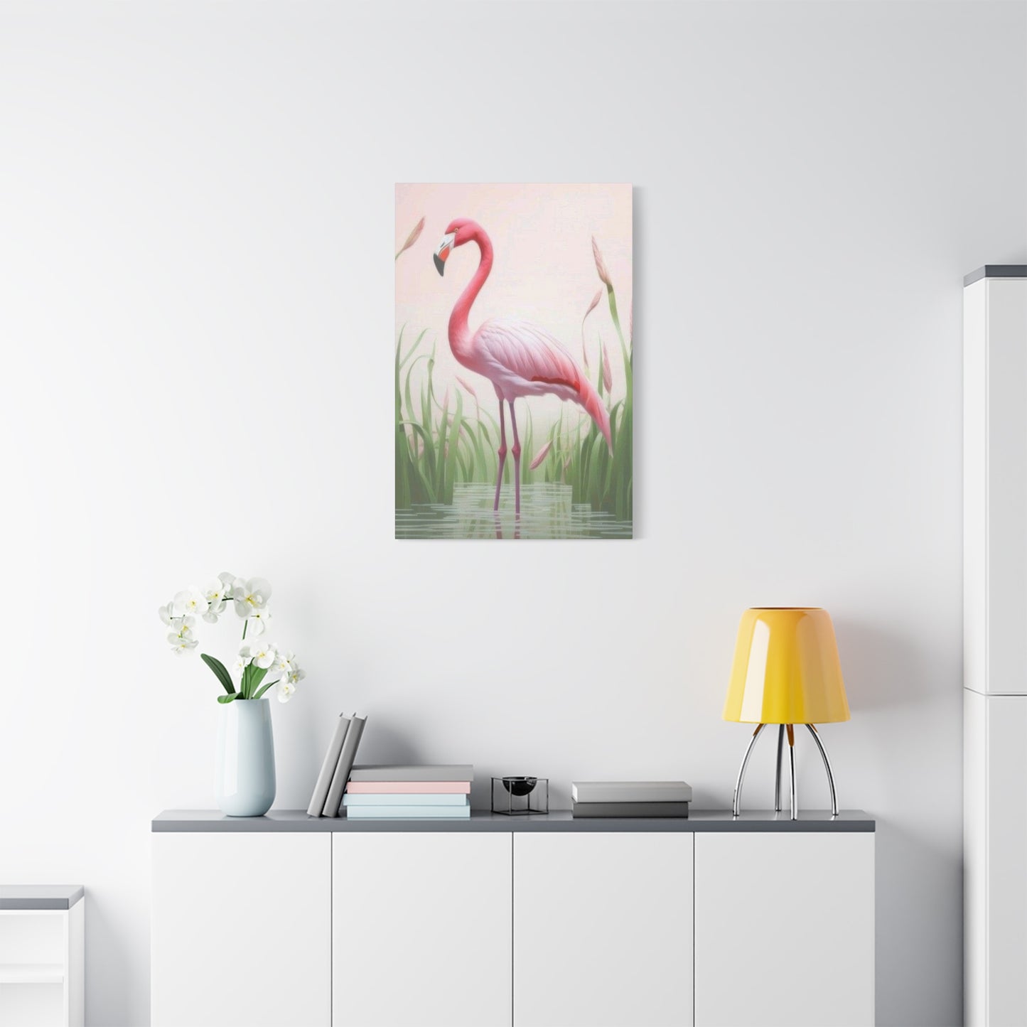 Flamingo Water Grass Wall Art & Canvas Prints