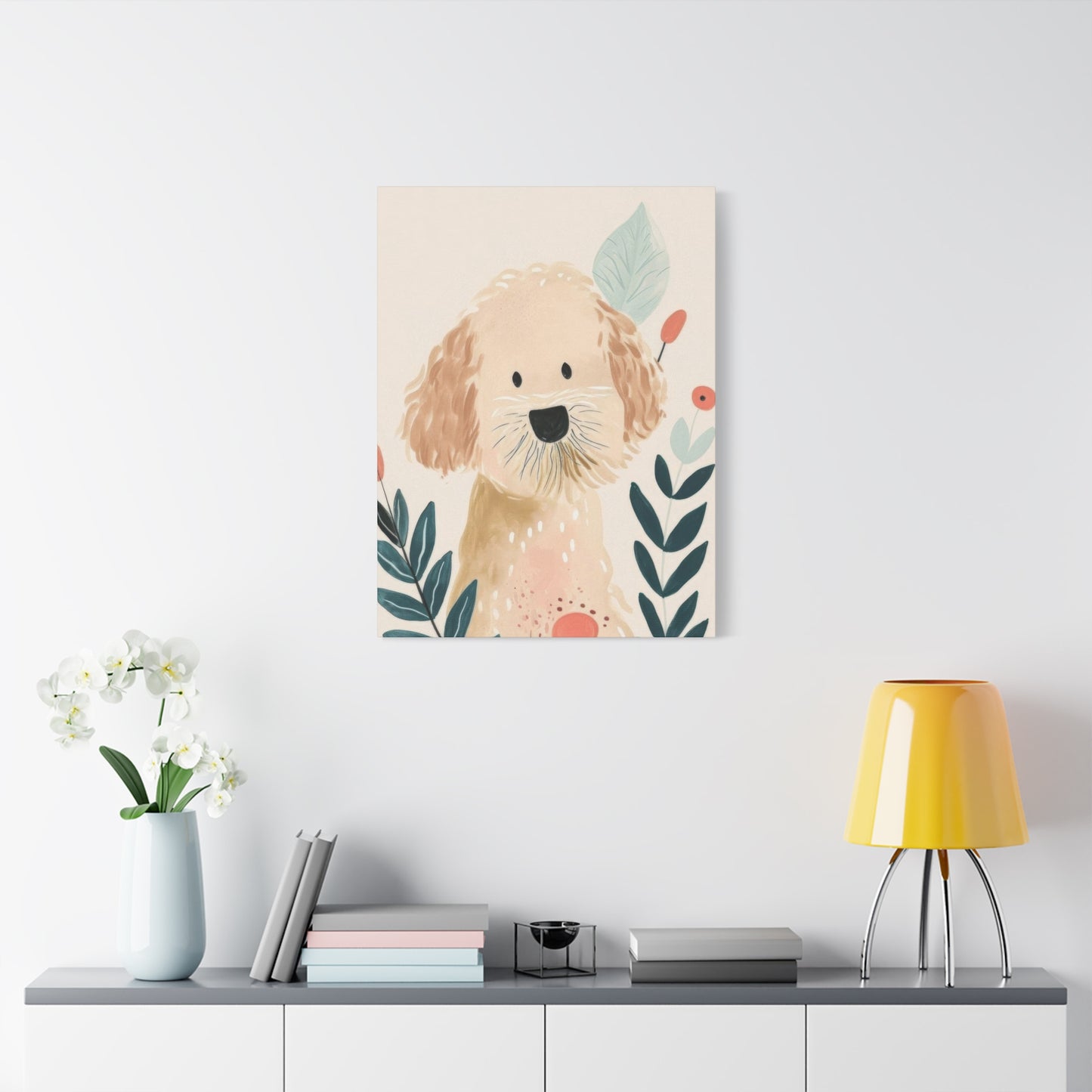 Goldendoodle Illustration Wall Art & Canvas Prints