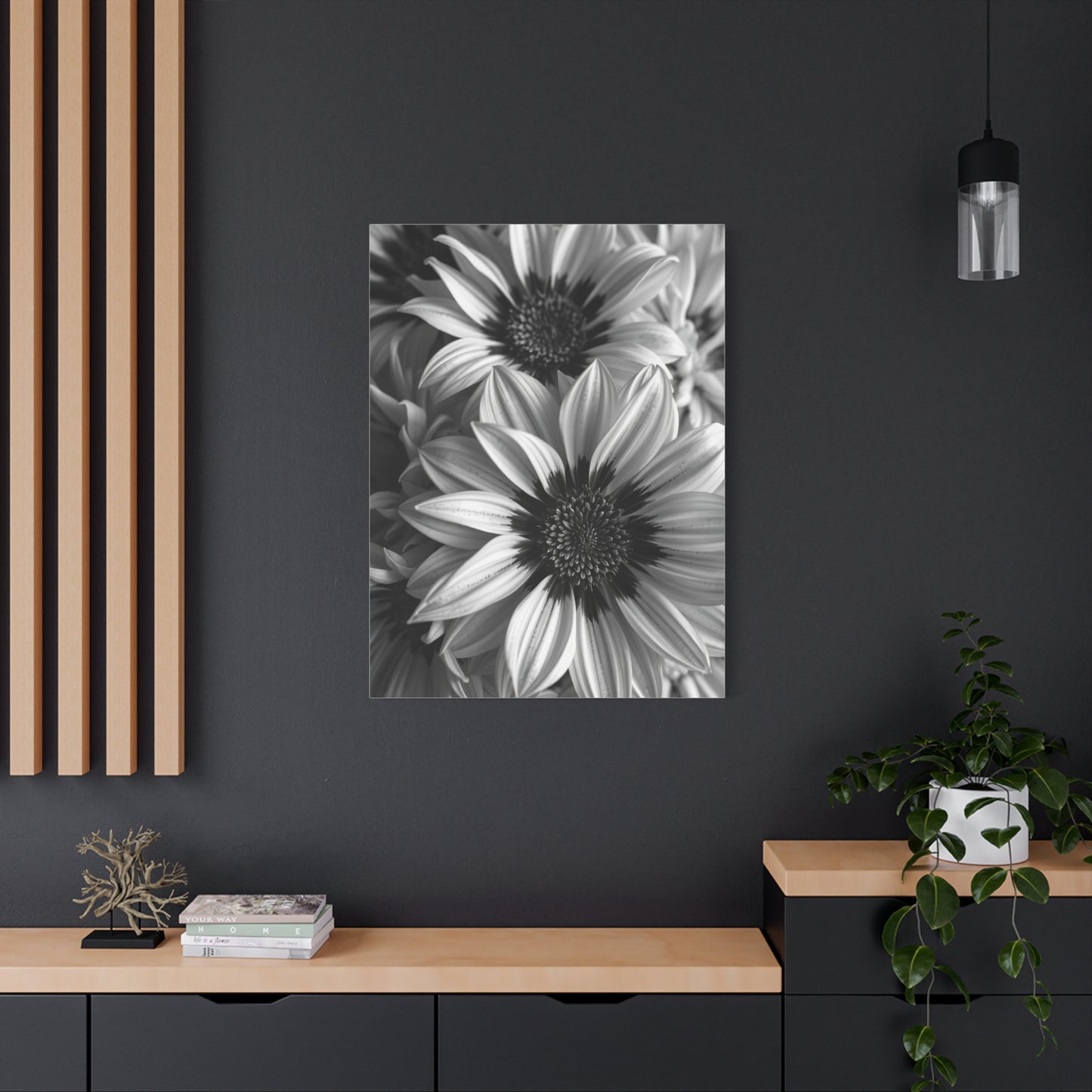 Ebon & Ivory Petal Harmony Wall Art & Canvas Print