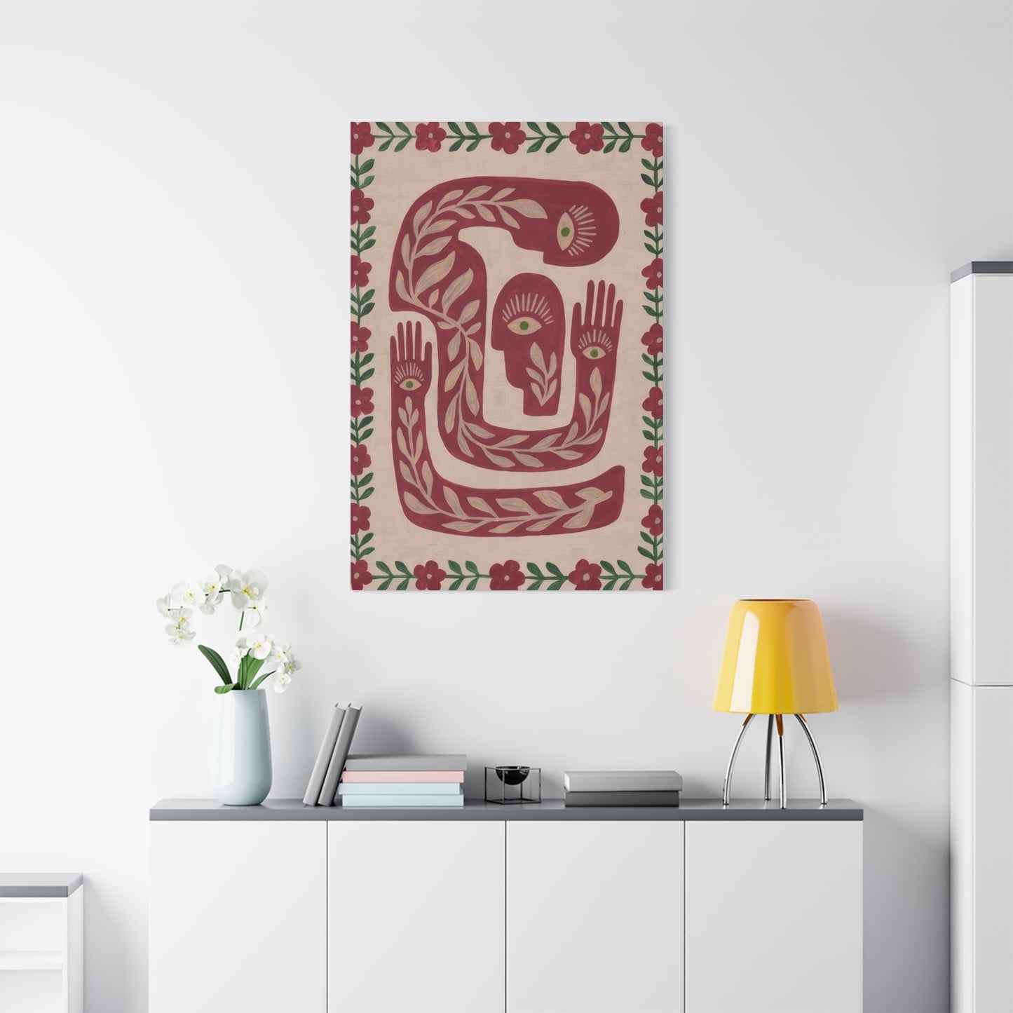 Simple Hands Eyes Flower Deco Wall Art & Canvas Prints