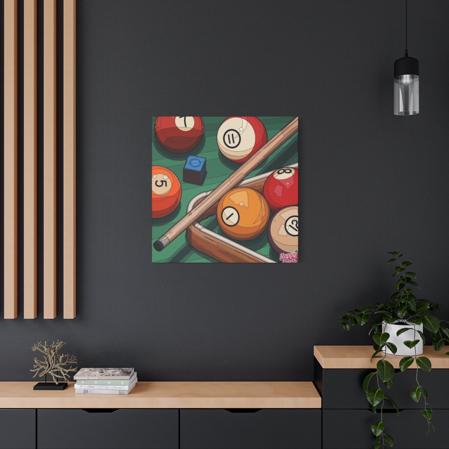 Billiard table, Balls and Cue Wall Art & Canvas Prints