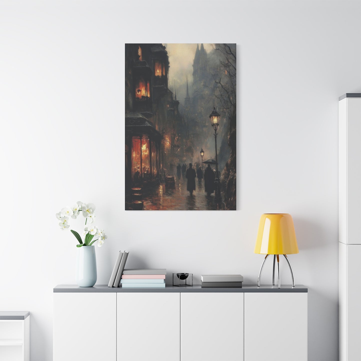 Warm Lit Street Dark Wall Art & Canvas Prints