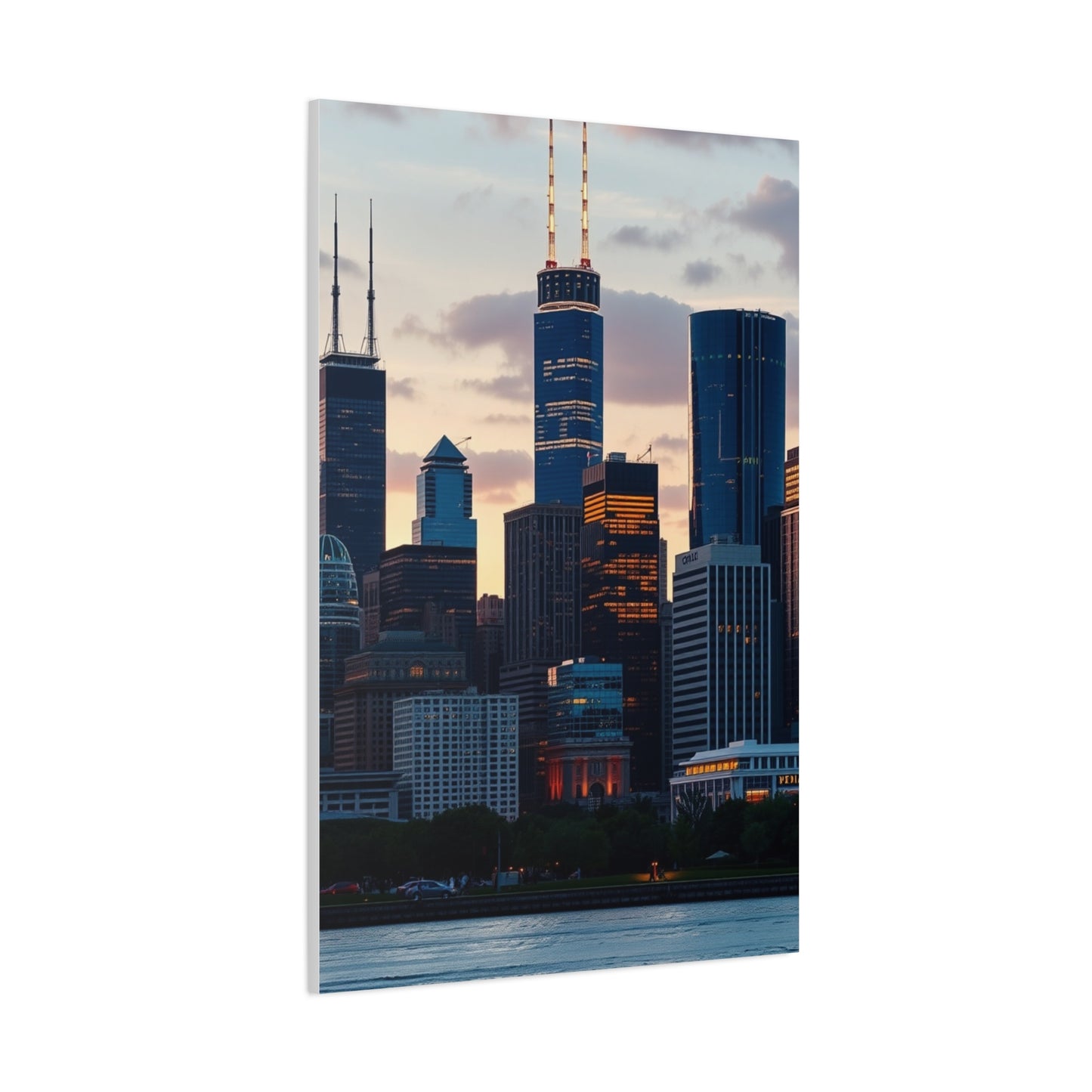 Chicago Skylines Art Canvas Art 5 Wall Art & Canvas Print