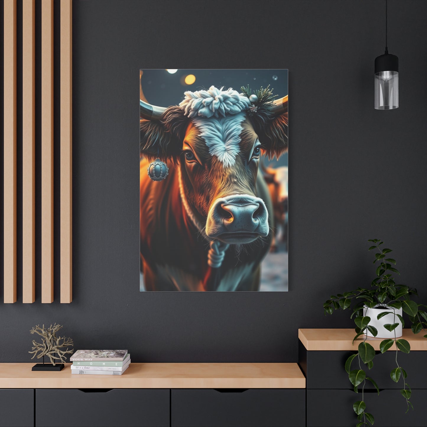 Christmas Cow Art Luxury Canvas Wall Art & Canvas Print