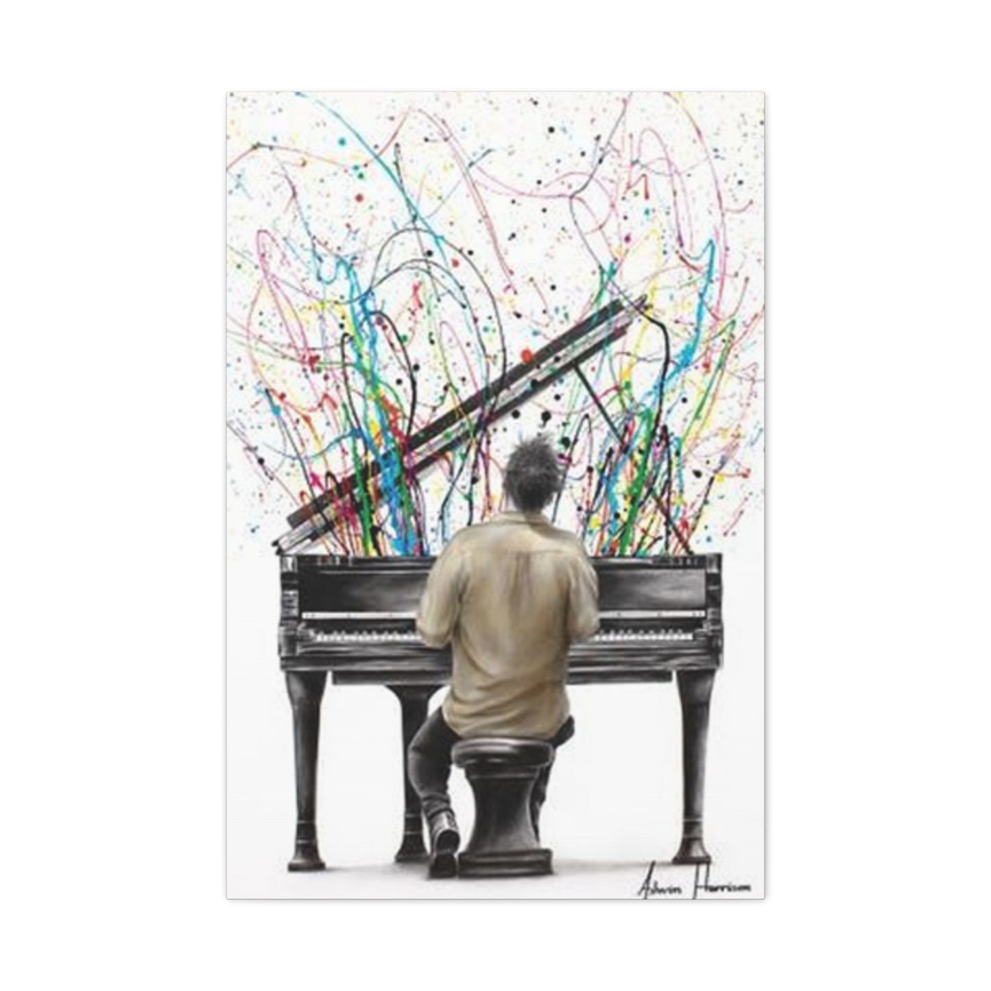 Artist Playing Piano Painting Wall Art & Canvas Prints