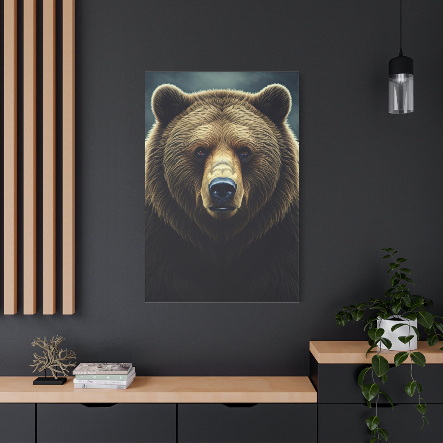 Vibrant Artistic Grizzly Portrait Wall Art & Canvas Prints