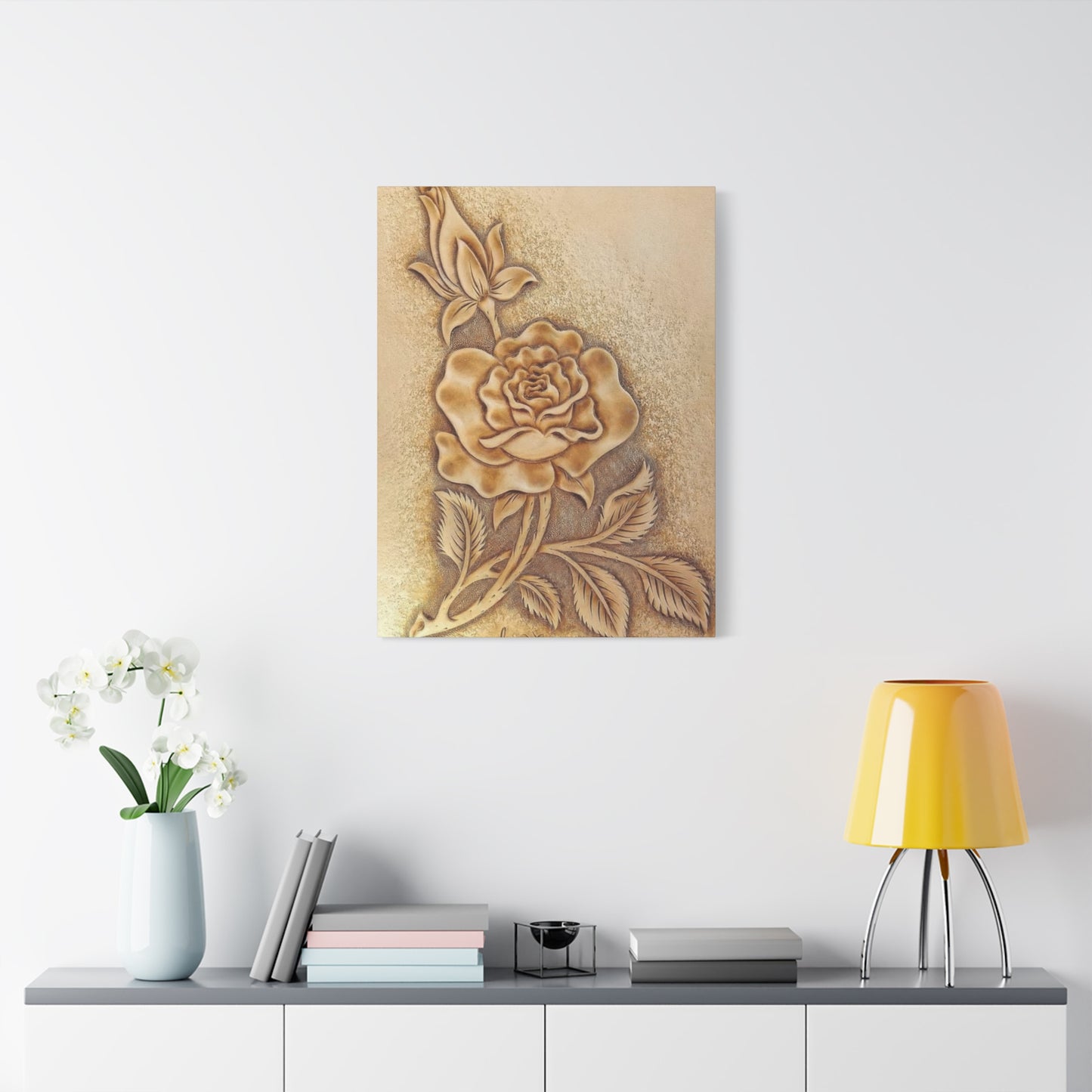 Rose Flower Leather Pattern Wall Art & Canvas Prints