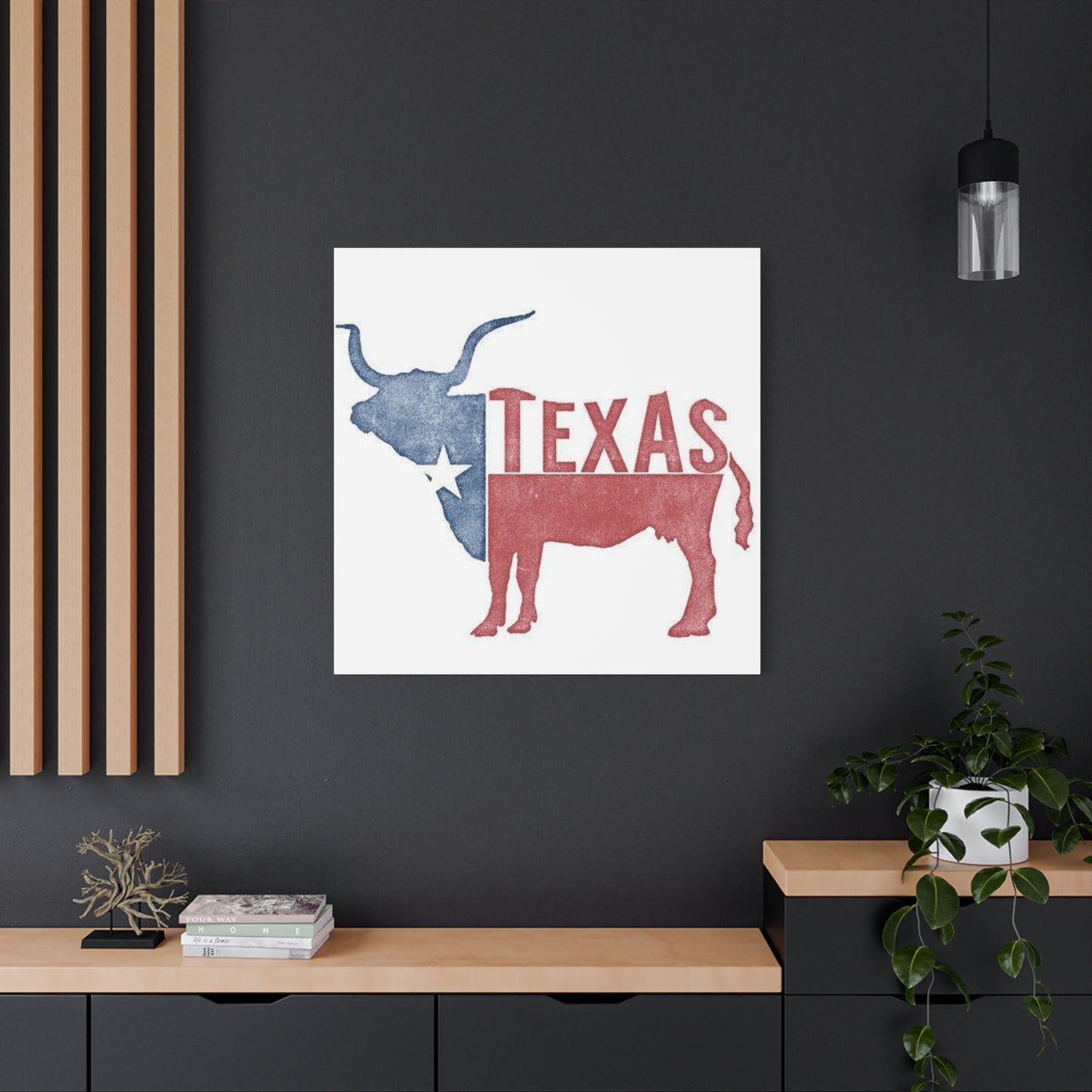 Bull American Flag Texas Poster Wall Art & Canvas Prints