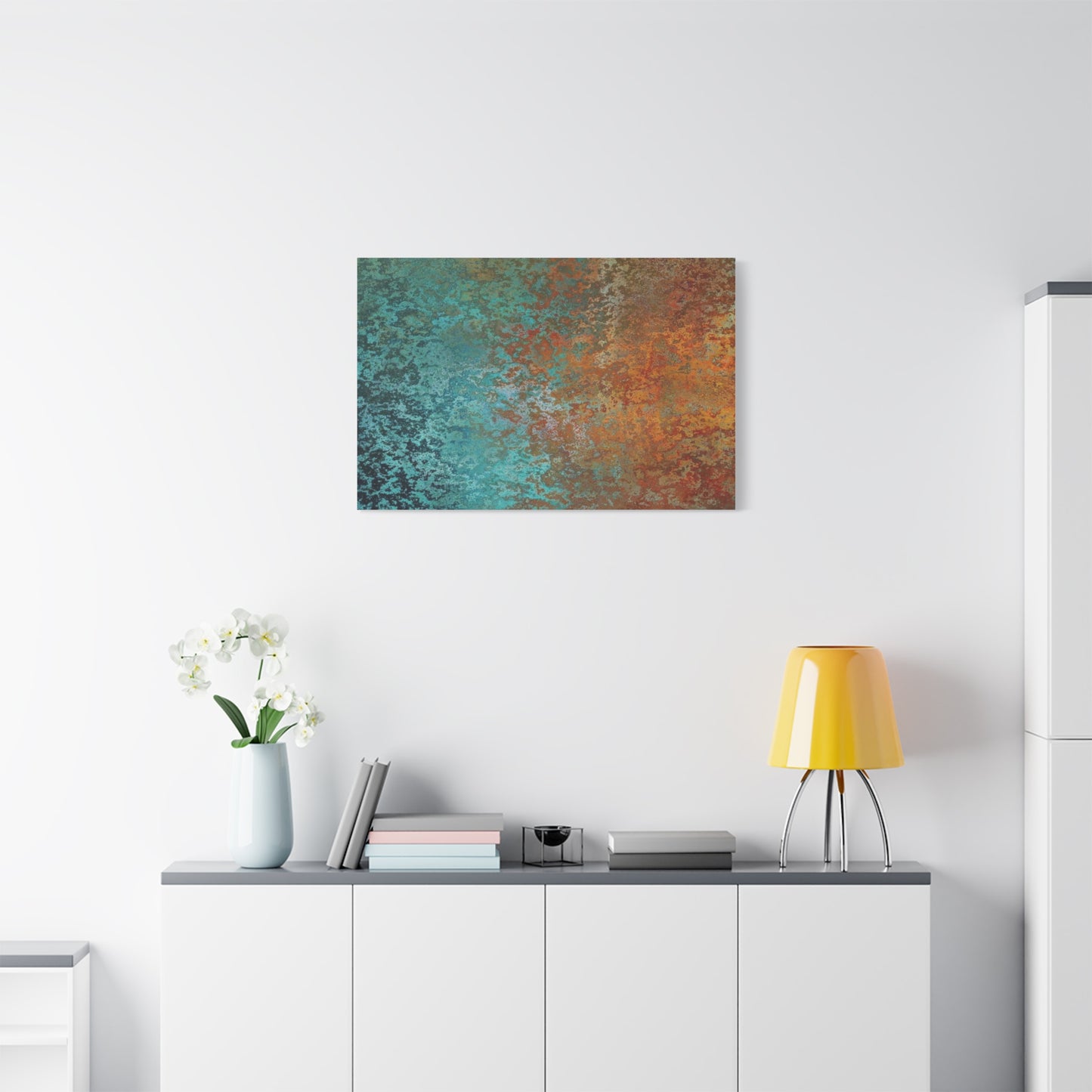 Teal Rust Abstract Wall Art & Canvas Prints