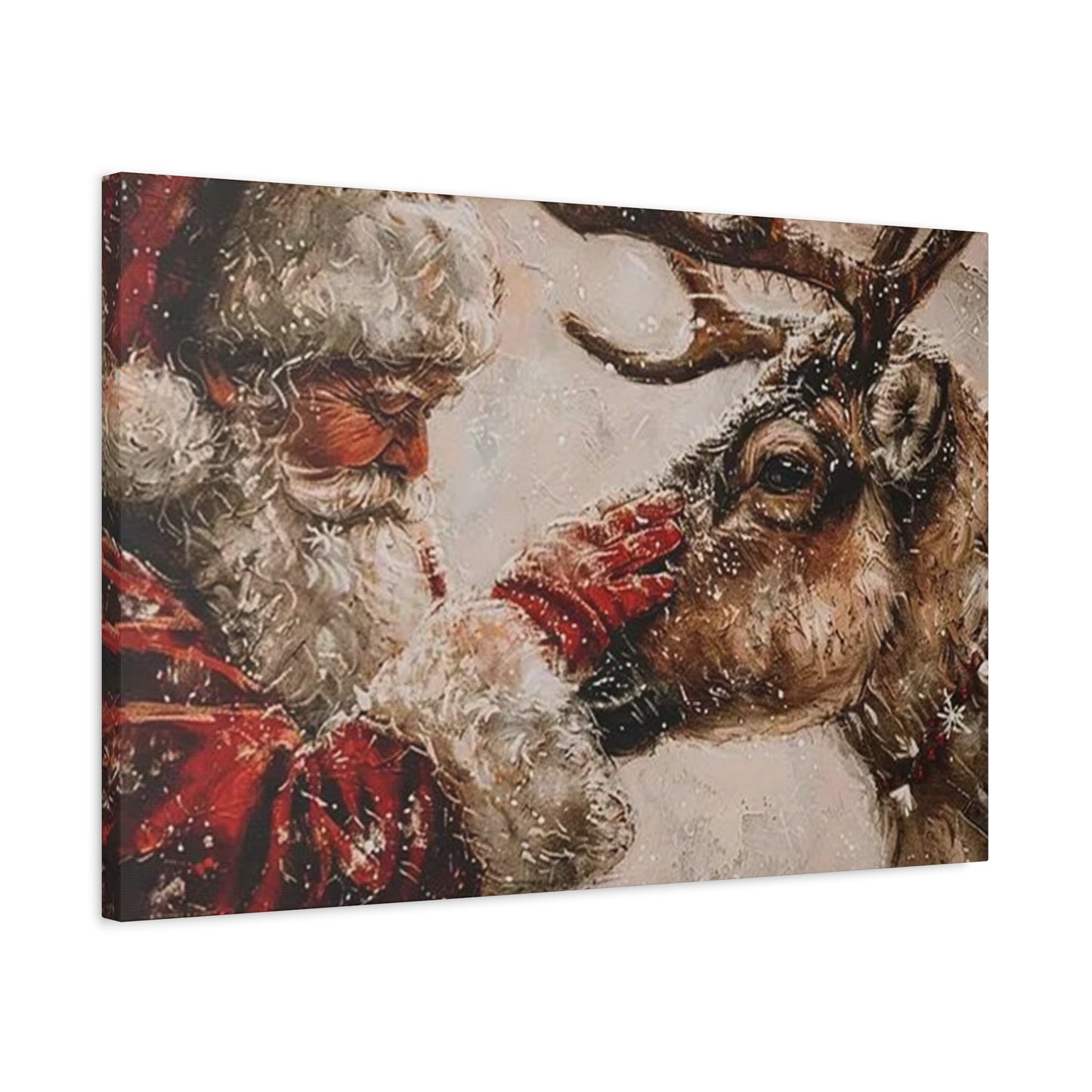 Santa Claus And Reindeer Wall Art & Canvas Prints