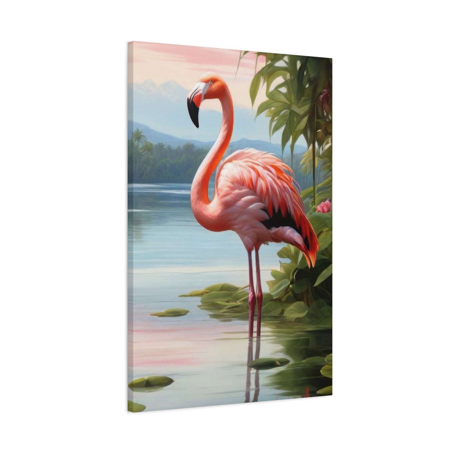Flamingo In Water Wall Art & Canvas Prints