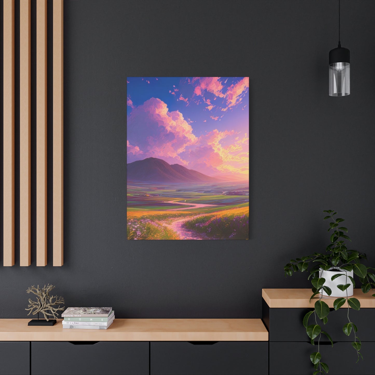 Blue Violet Sky Meadow Vibrant Wall Art & Canvas Prints