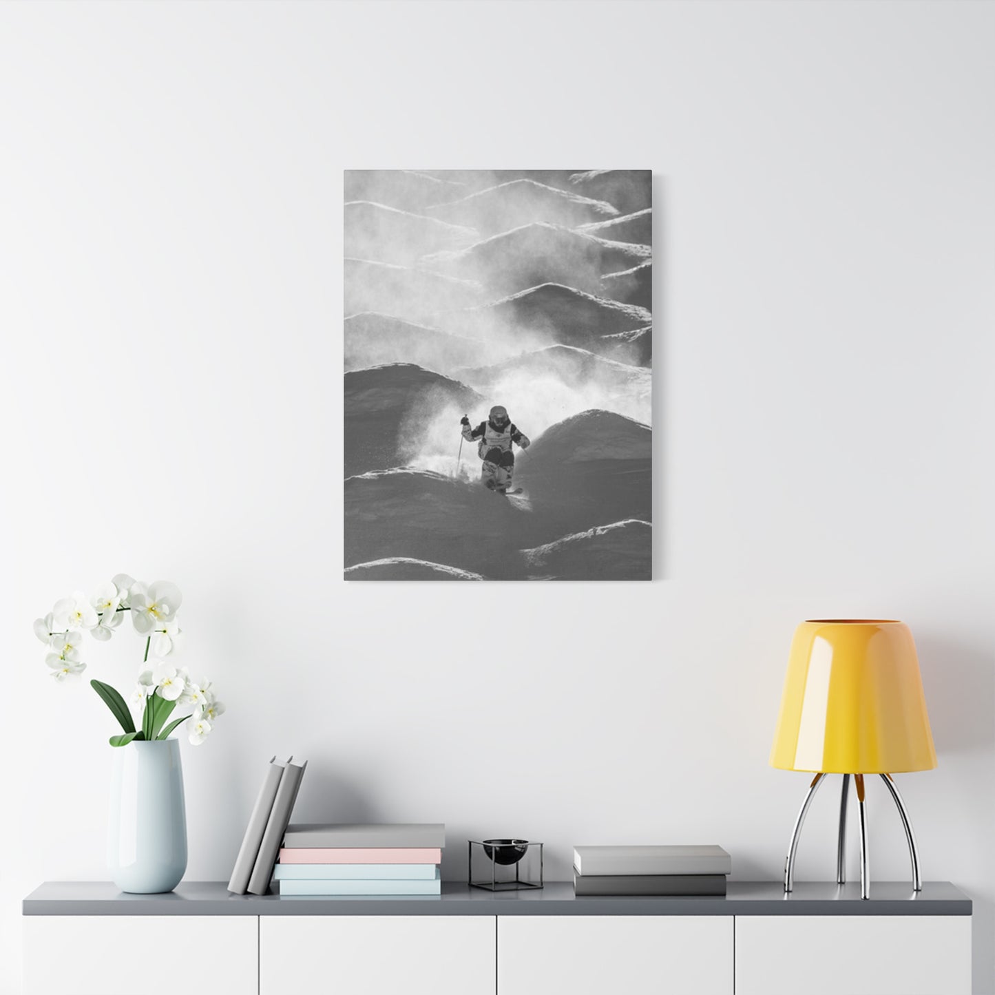 Black & White Skiing Poster Wall Art & Canvas Prints