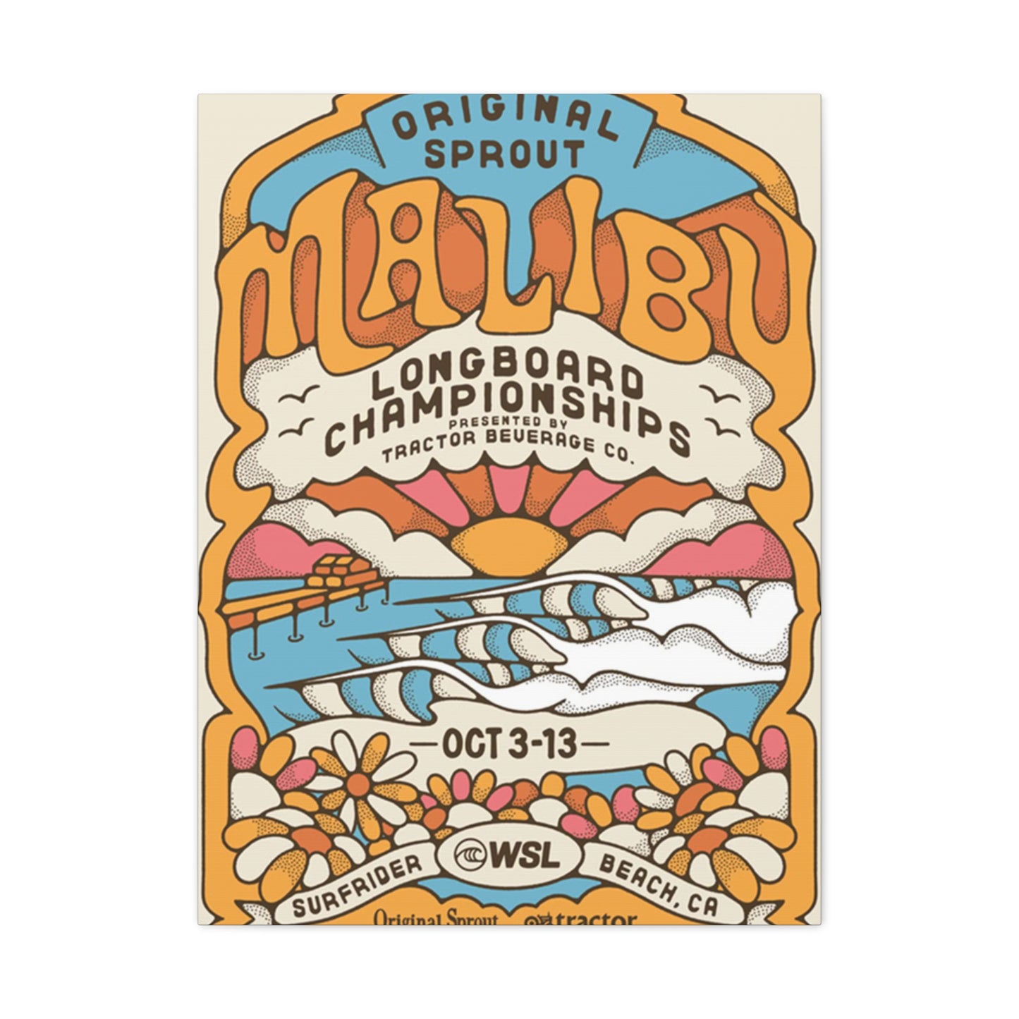 Malibu Surf Poster Wall Art & Canvas Prints