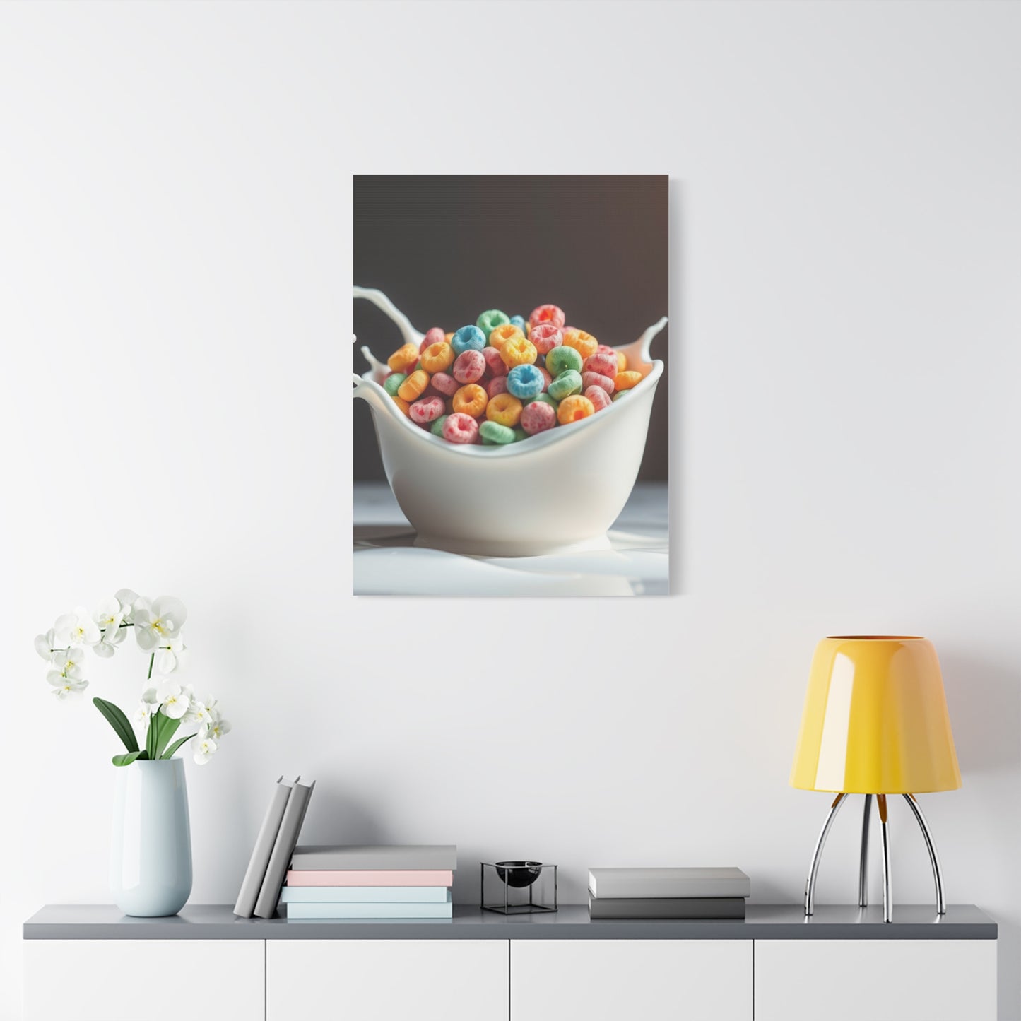 Fruit Loops in Milk Art Premium Canvas 20 Wall Art & Canvas Print