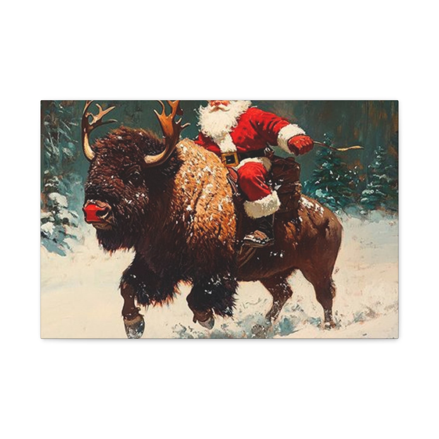 Santa Claus On Yak Wall Art & Canvas Prints