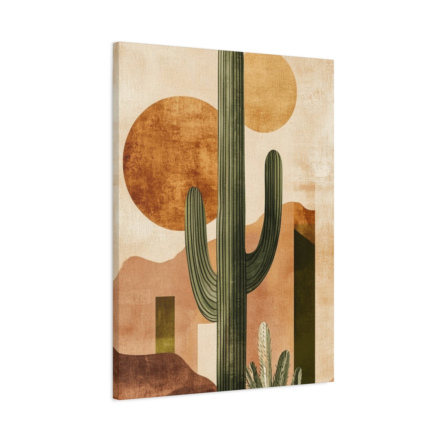 Brown Cactus Painting Wall Art & Canvas Prints