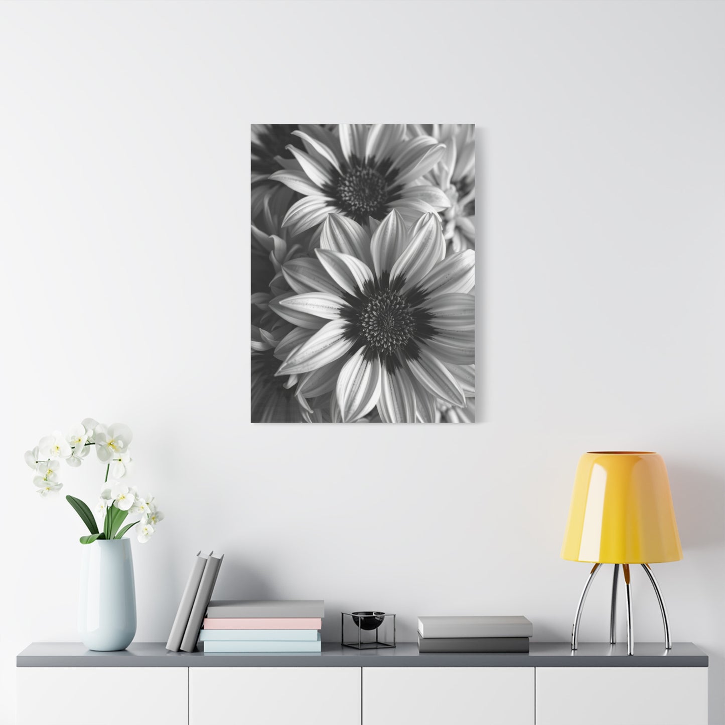 Ebon & Ivory Petal Harmony Wall Art & Canvas Print