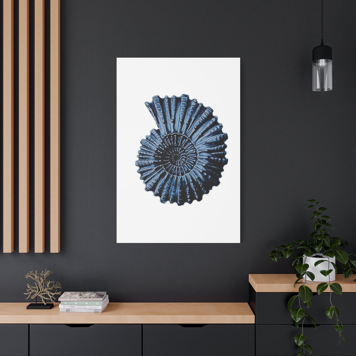 Beautiful Blue Shell Shape Poster Wall Art & Canvas Prints