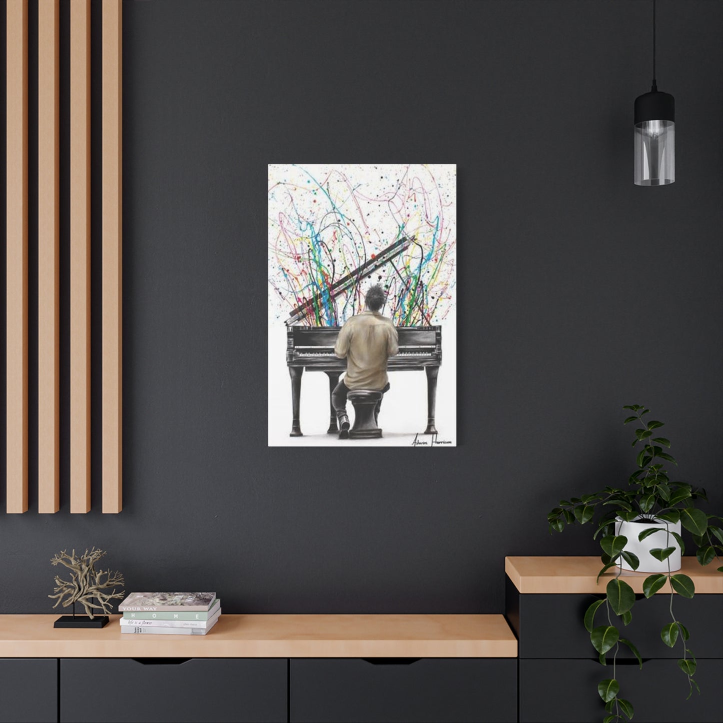 Artist Playing Piano Painting Wall Art & Canvas Prints