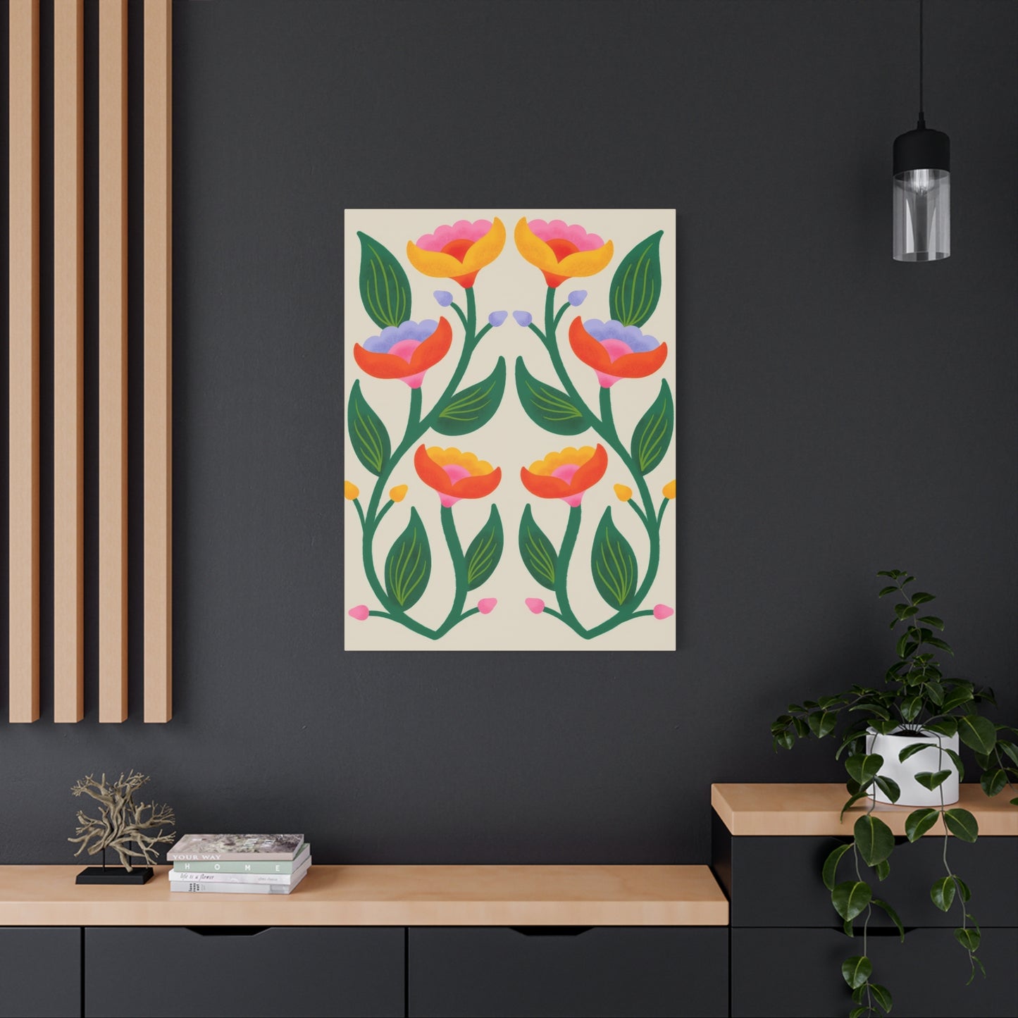 Symmetric Colorful Flowers Wall Art & Canvas Prints
