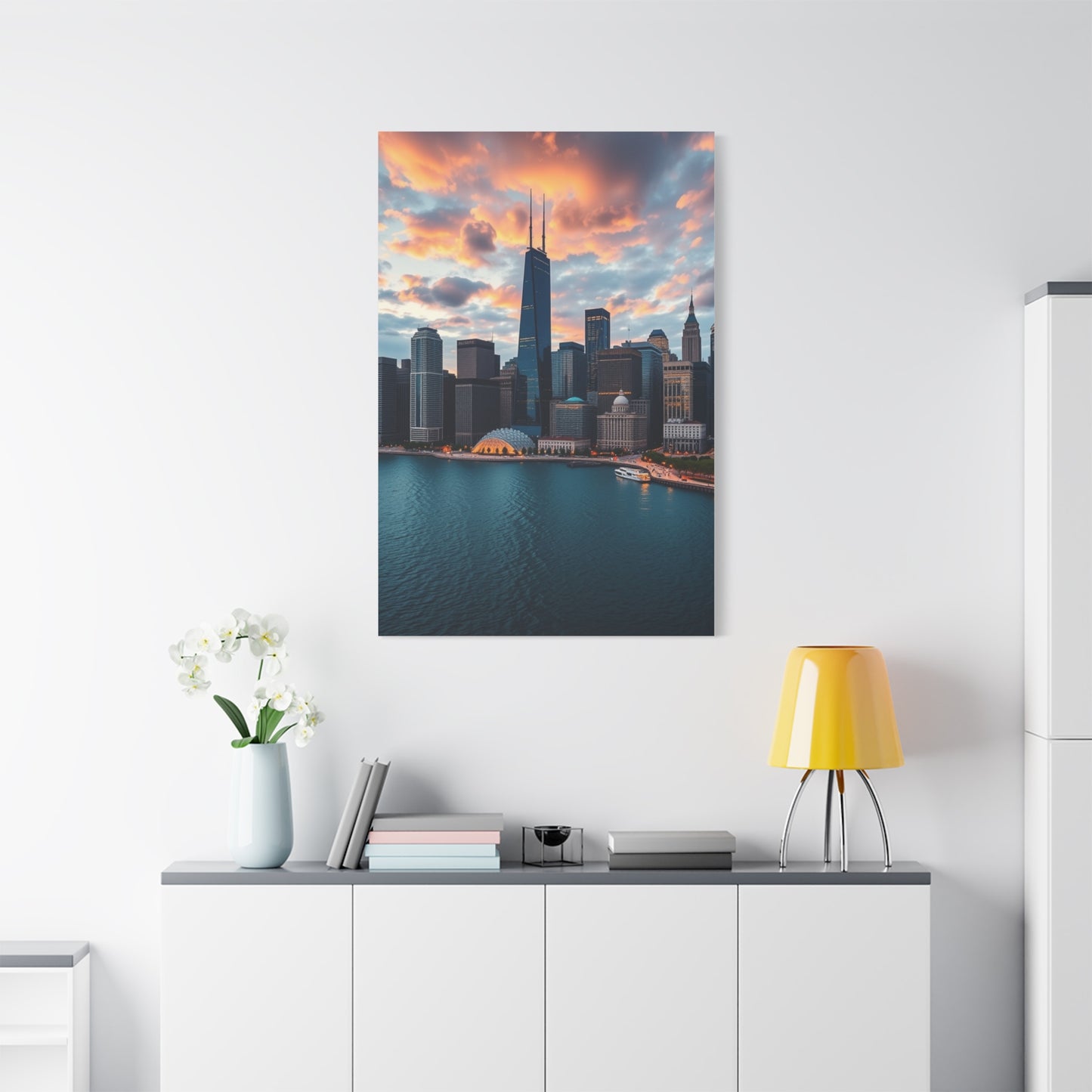 Chicago Skylines Art Canvas Art 7 Wall Art & Canvas Print
