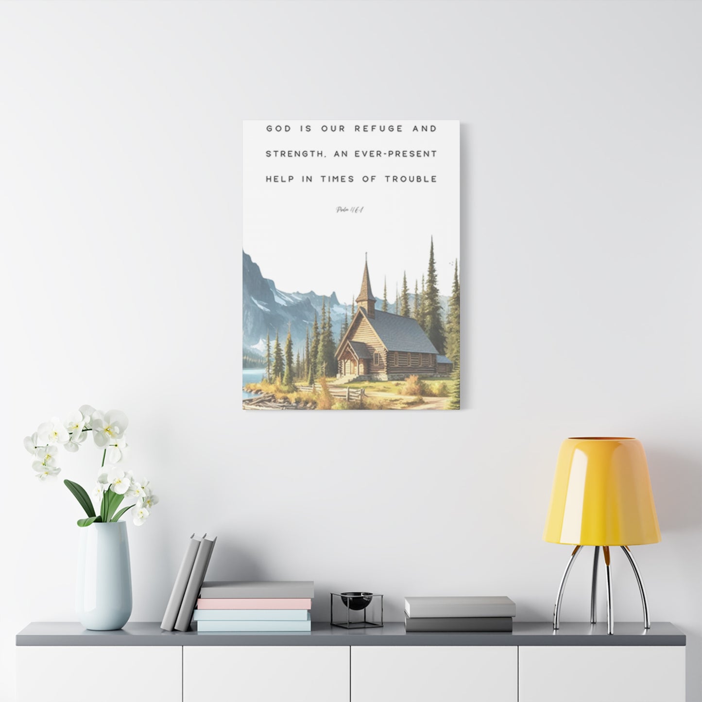 Mountain Home And Scripture Wall Art & Canvas Prints