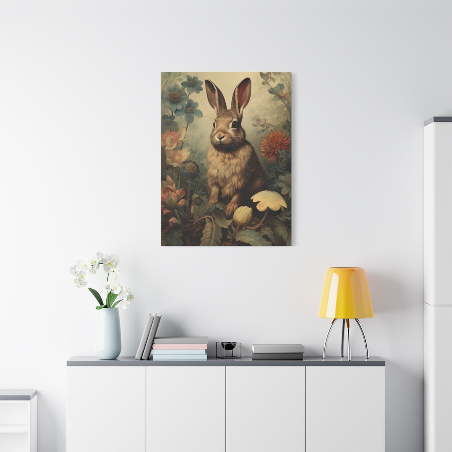 Flora, Fauna & Small White Rabbit Wall Art & Canvas Prints