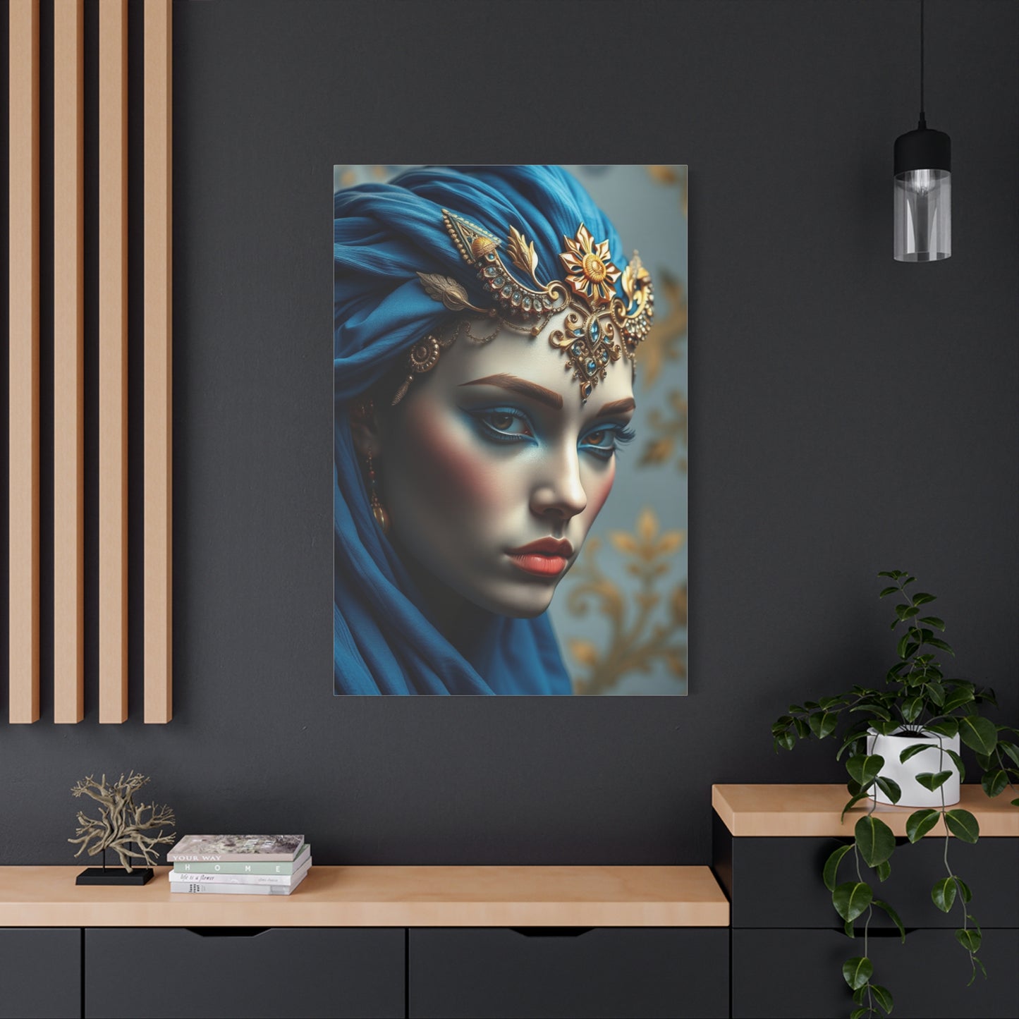 Blue & Gold Art Premium Gallery Wall Art & Canvas Print