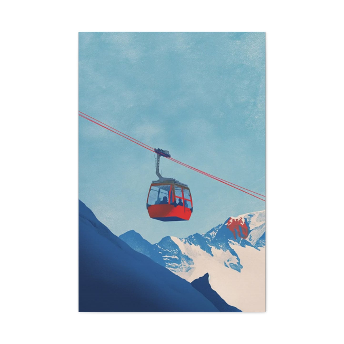 Red Cable Car In Mountain Wall Art & Canvas Prints