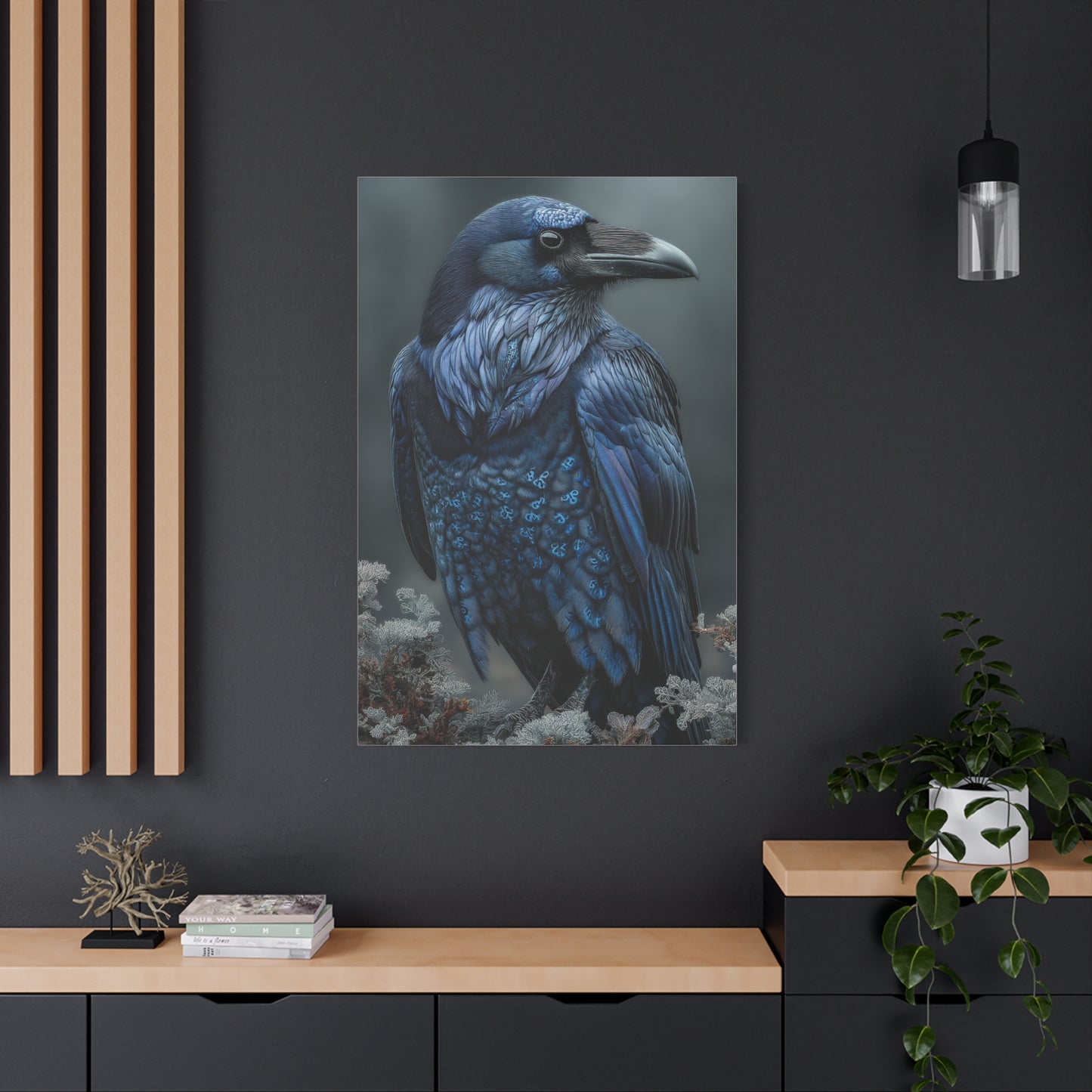 Enchanted Rune Raven Wall Art & Canvas Print