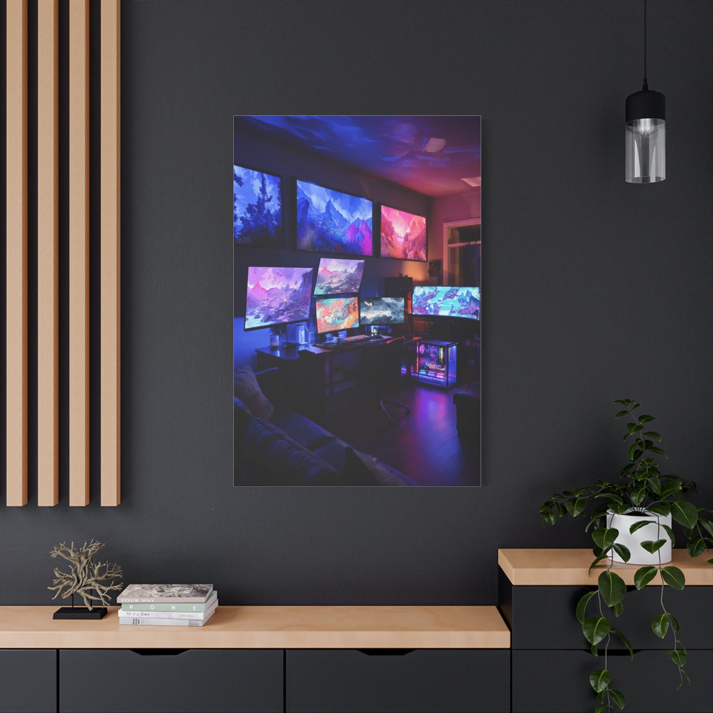 Neon Fantasy Gaming Room Wall Art & Canvas Print